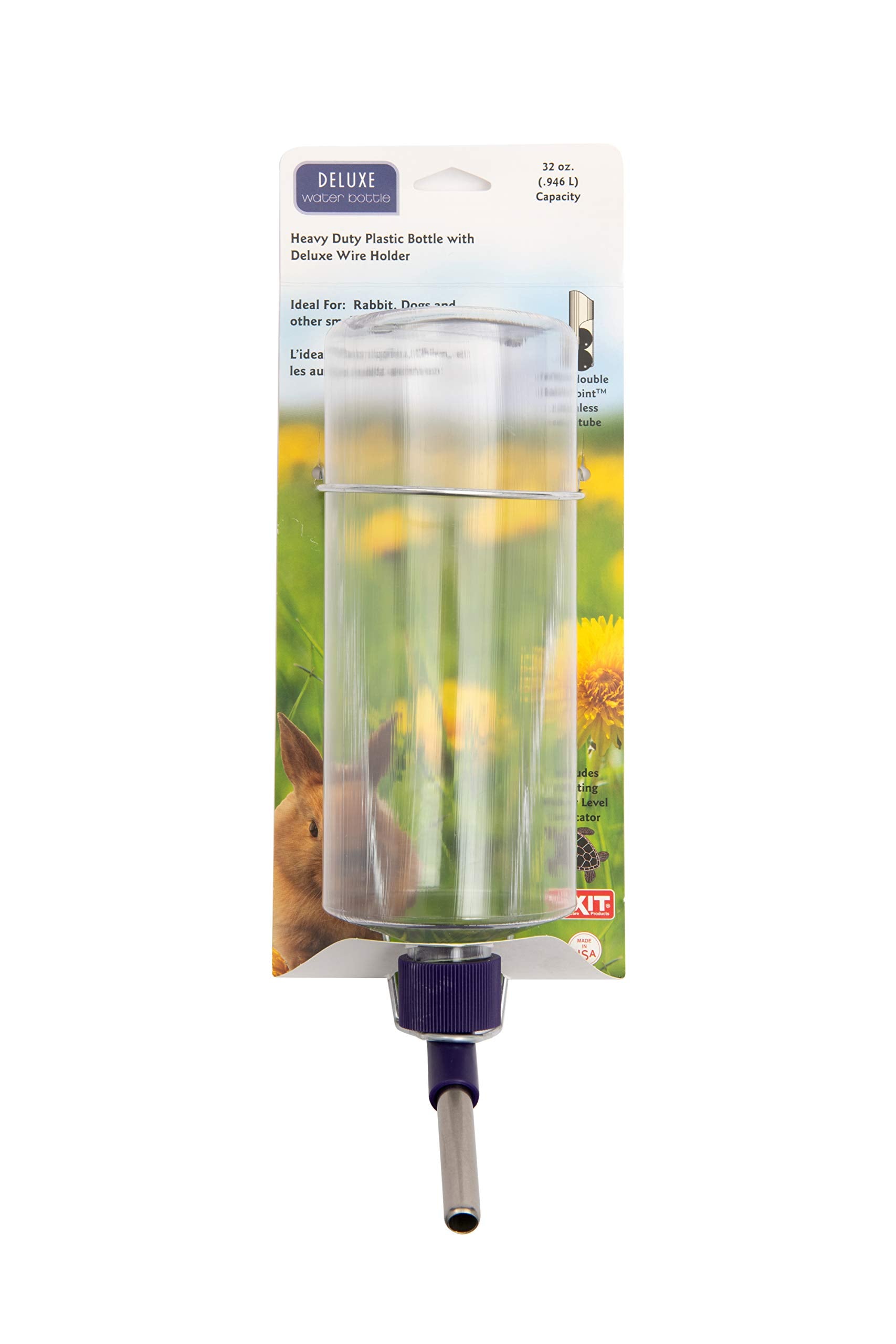 Lixit 32Oz Weather Resistant Water Bottles With Heavy Duty Mount For Rabbits And Ferrets (Clear)