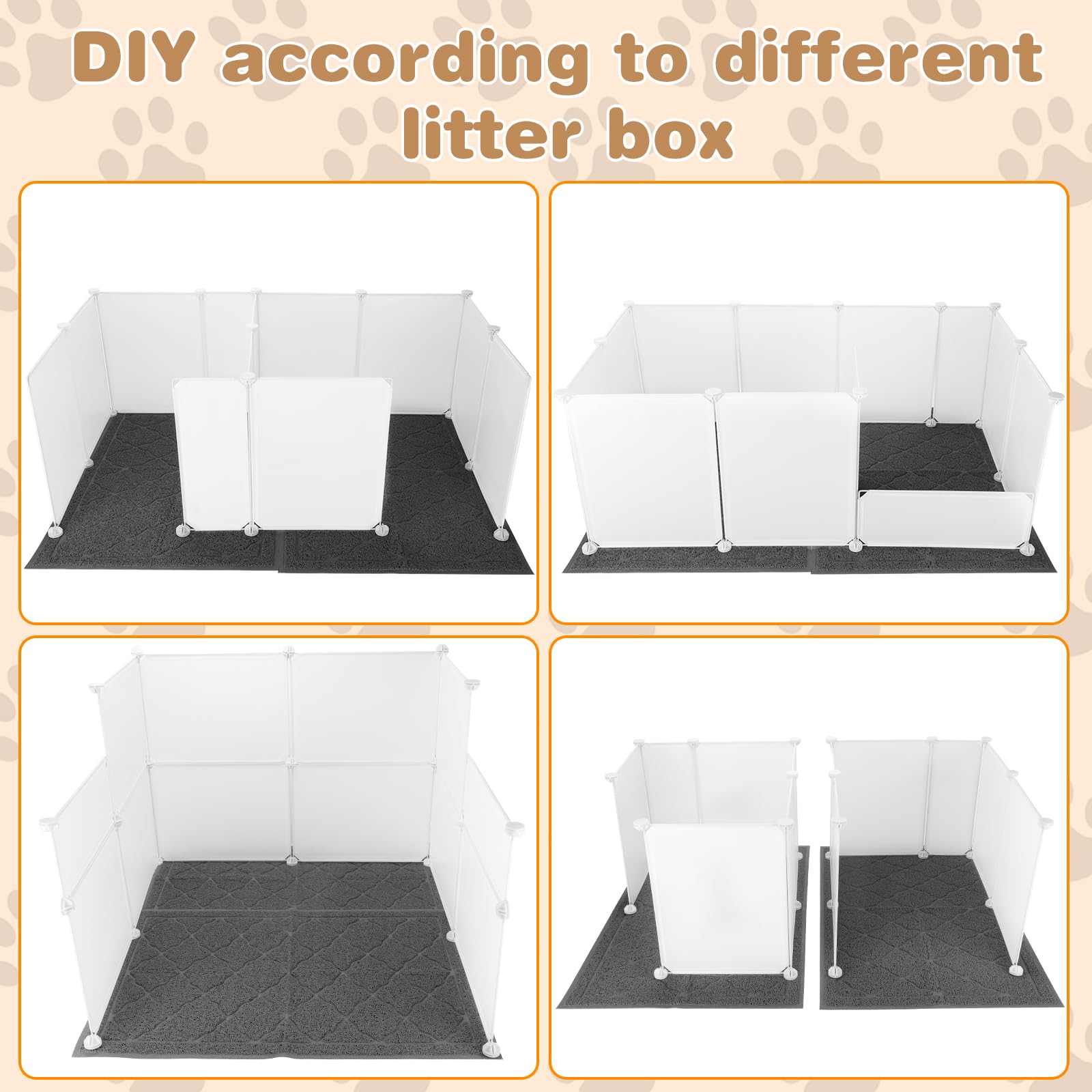 Fhtonge Cat Litter Box Enclosure With Splash Guard, Litter Mat, Extra Large Pee Shields, Privacy Screen