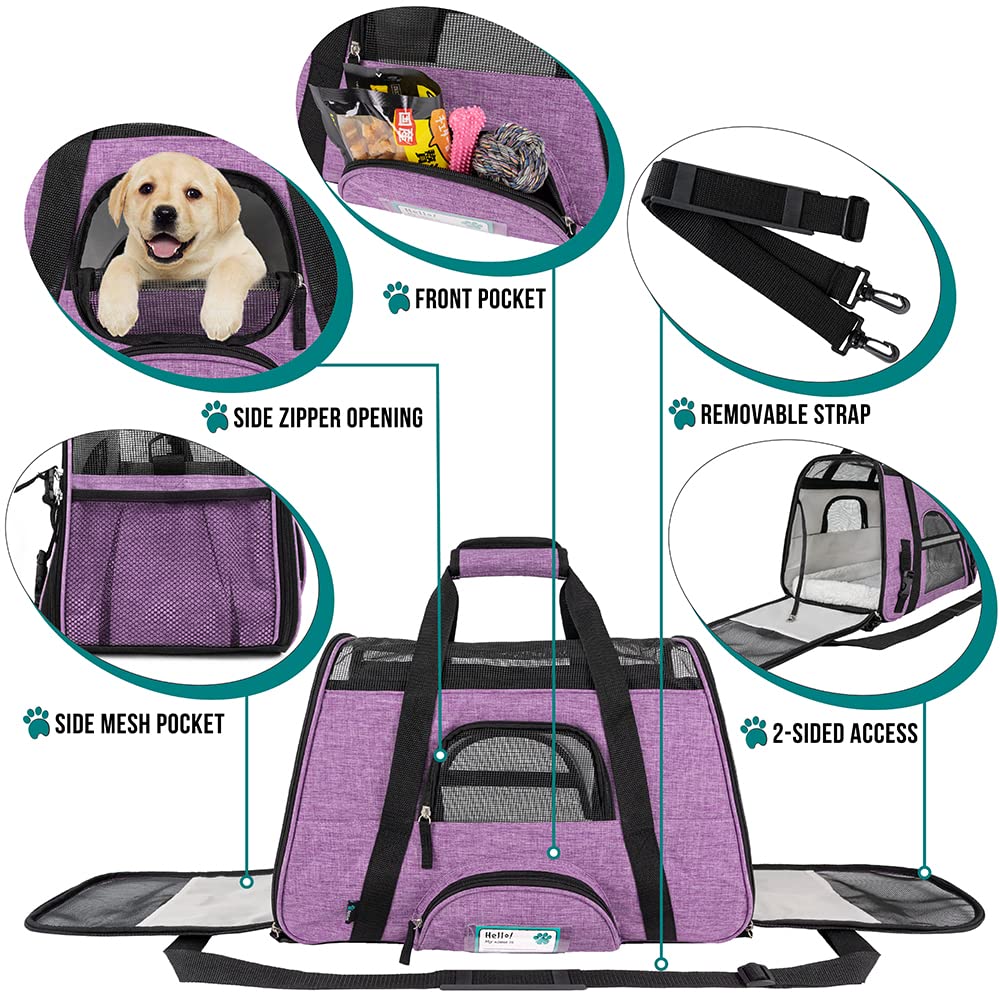 Petami Airline Approved Pet Carrier For Cat, Soft Sided Dog Carrier For Small Dog, Cat Travel Supplies Accessories For Indoor Ca