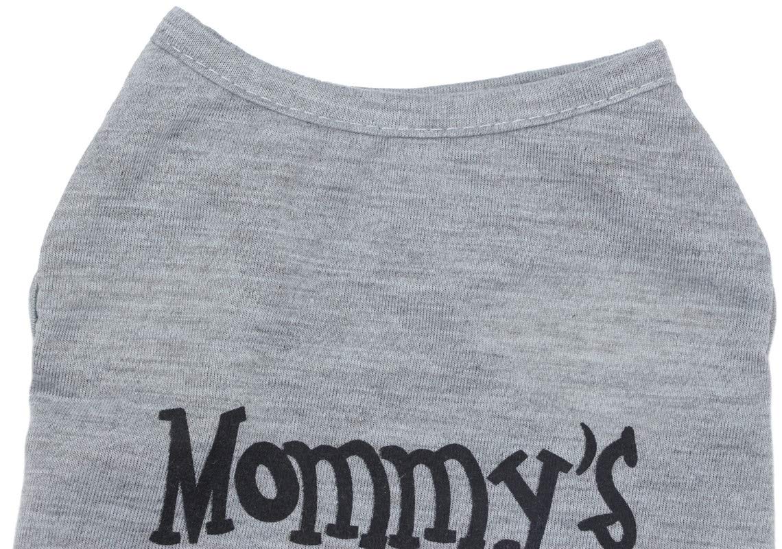 Oasis Plus Mommy'S Boy Gray Pet T-Shirt Vest Outfits Clothes For Female Male Dog Cat Rabbit