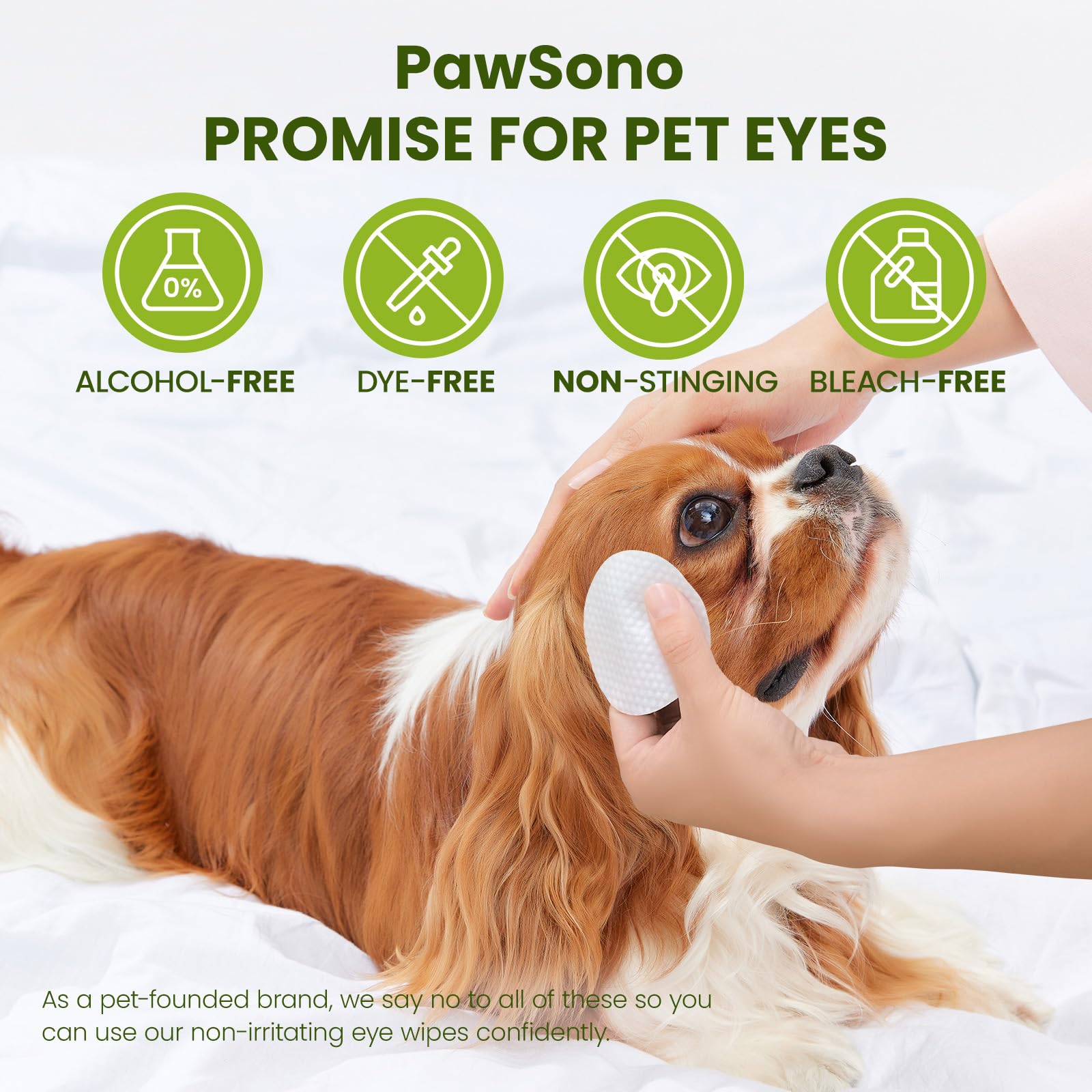 PawSono Eye Wipes for Dogs & Cats, Hypoallergenic Dog Eye Wipes Cleaner, Soothing Cleaning Grooming Pet Wipes Gently Remove Tear