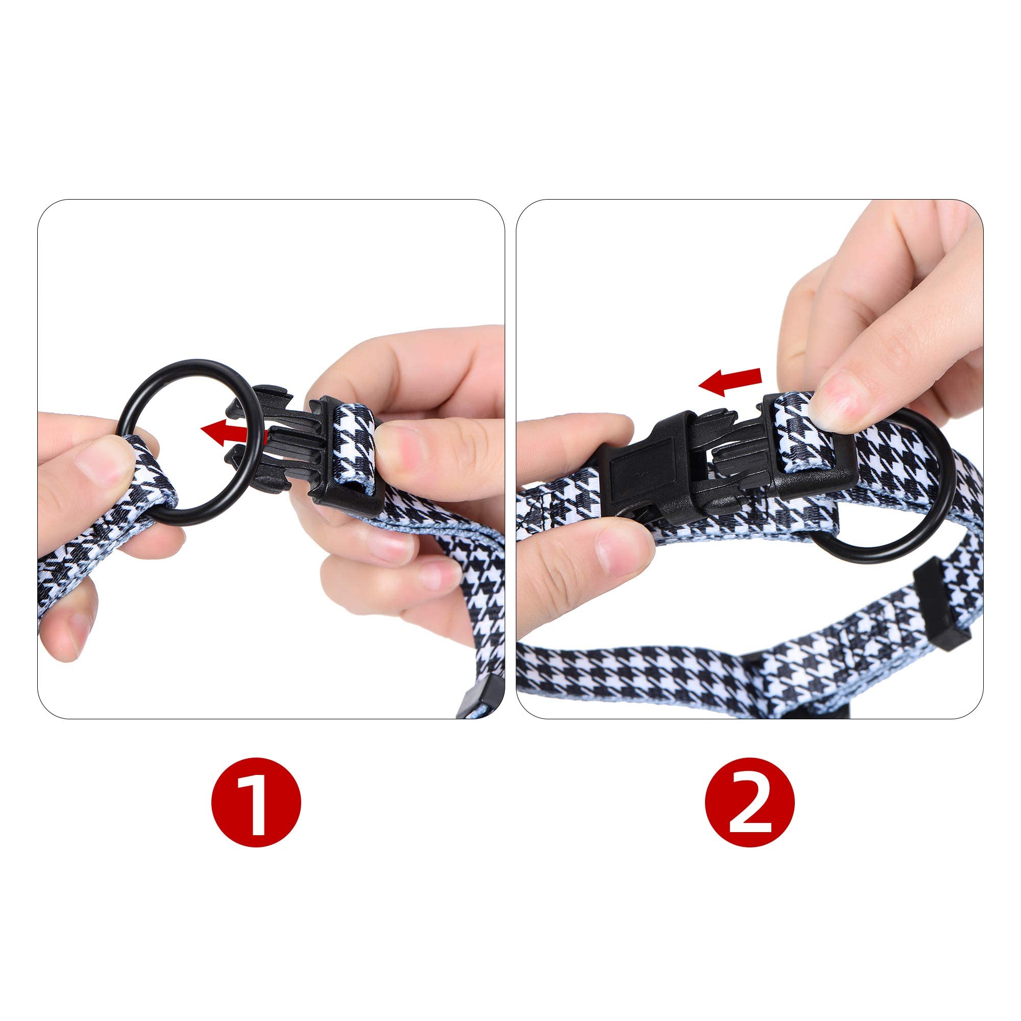 Mile High Life Dog Collar | Nylon Puppy Collars W Cute Patterns | Lightweight Girl Dog Collar | Boy Dog Collar For Small/Medium/Large Dogs (Pink Foot, Large)