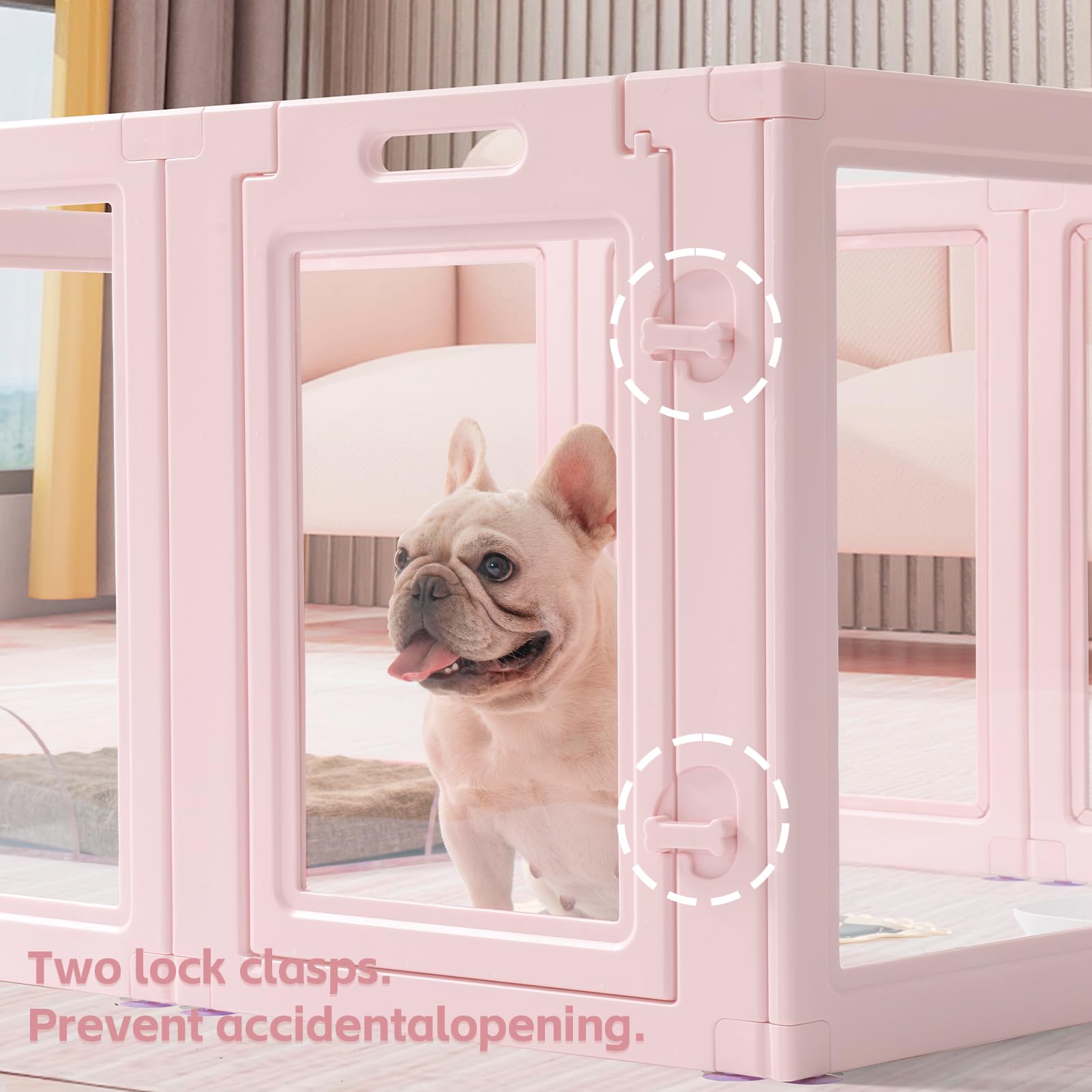 Lovetail Diy Clear Acrylic Dog Playpen House,Quick Easy Assembly And Disassembly,Strong Floor Suction,Indoor And Outdoor Use,Eas