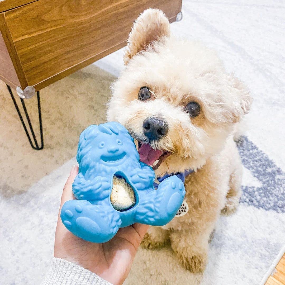 Yeti Puff and Play Dog Toy Interactive Nuggets Treats Dispenser Puzzle, Fun Stimulating Chew Toy for Teething, Behavior Training