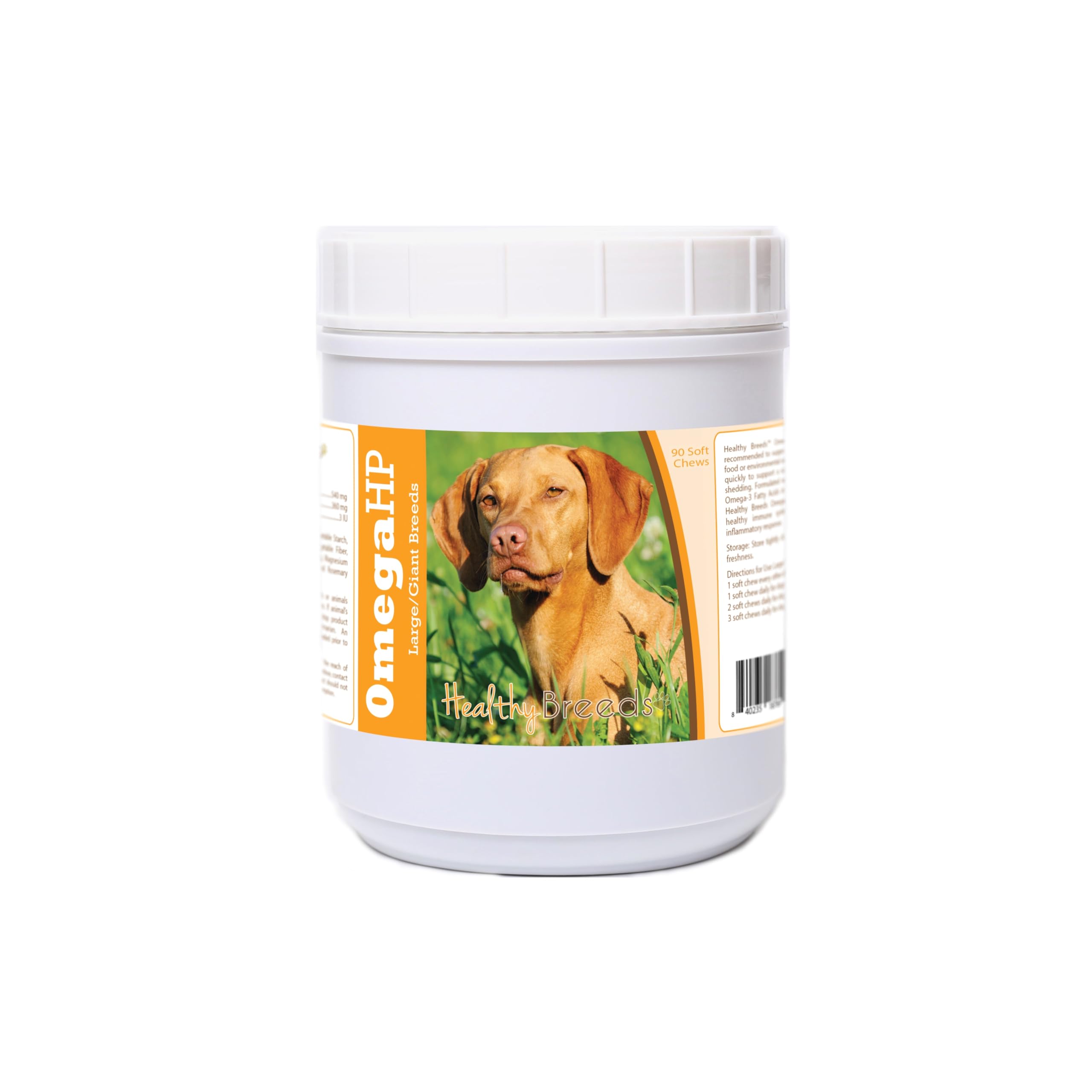 Healthy Breeds Vizsla Omega HP Fatty Acid Skin and Coat Support Soft Chews 90 Count