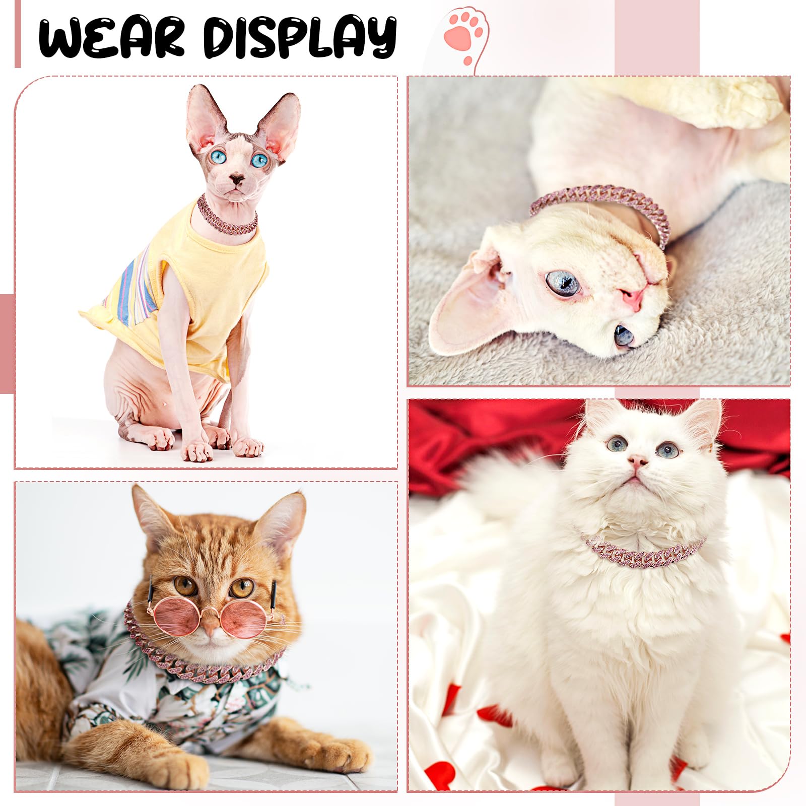 Leifide Dog Chain Collar Diamond Link Puppy Collar 12 Mm Wide Dog Necklace Metal Cat Chain Pet Crystal Necklace Jewelry Accessor