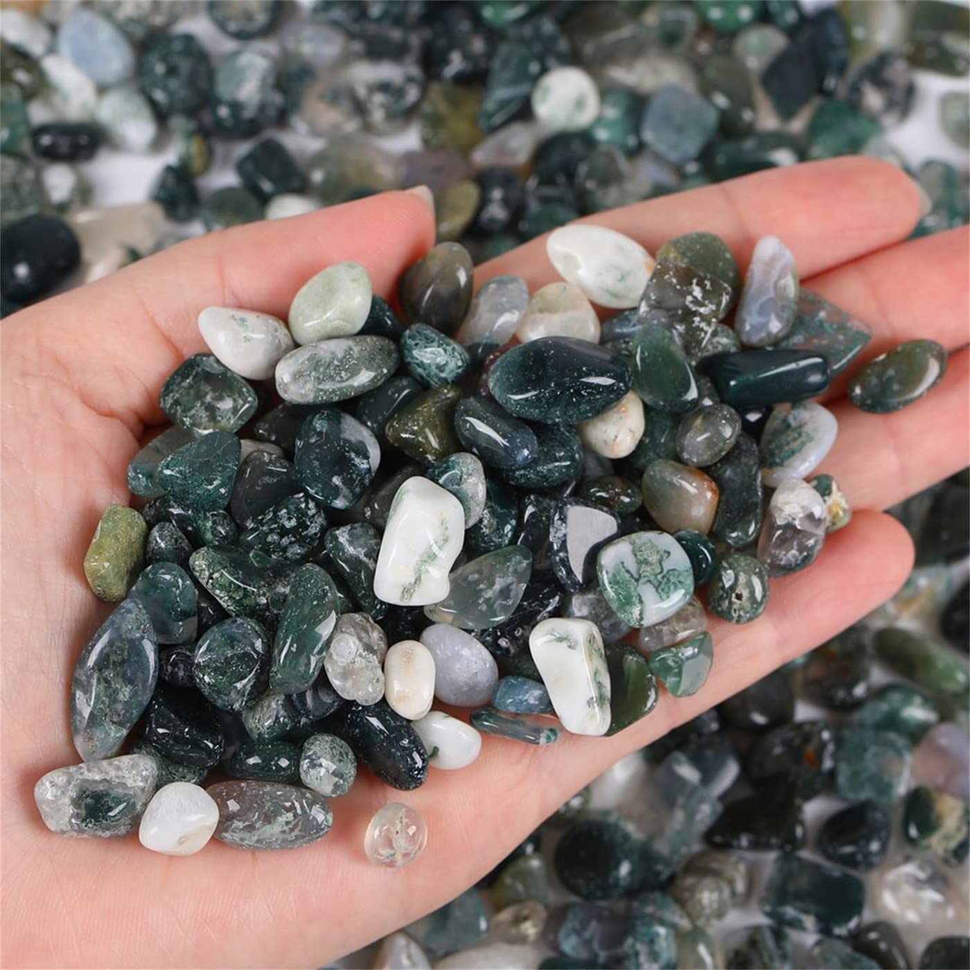 Aquatic Agate Aquarium Gravel Rocks Natural Tumbled Healing Crystal Chips Bulk Gemstones Crushed Stones For Fountain Vase Filler