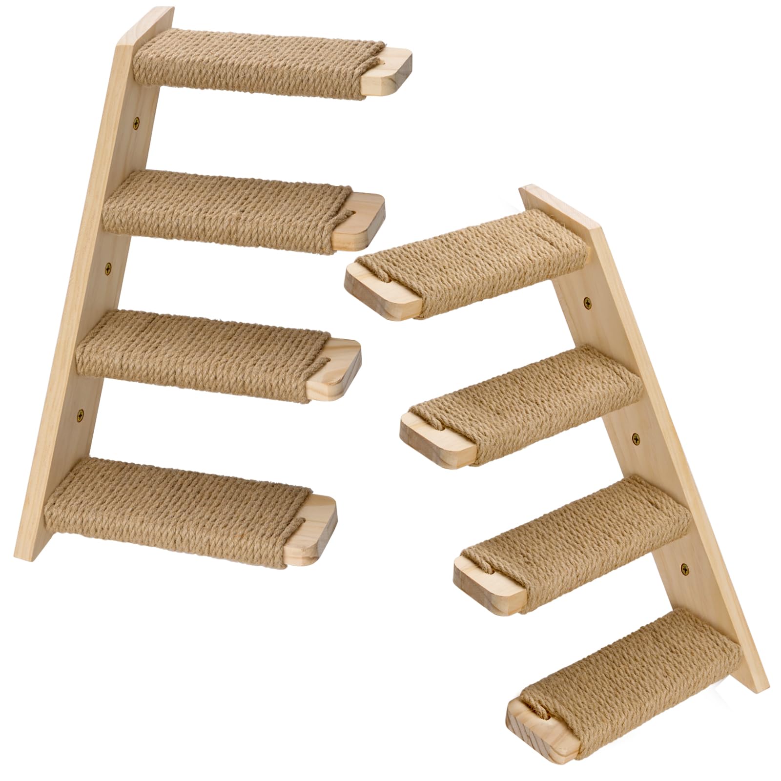 2 Pack 4 Steps Cat Wall Shelves Cat Stairs For Wall With Sisal Rope.Cat Wall Steps/Ladder Furniture & Cat Tree Supplies(Catstair