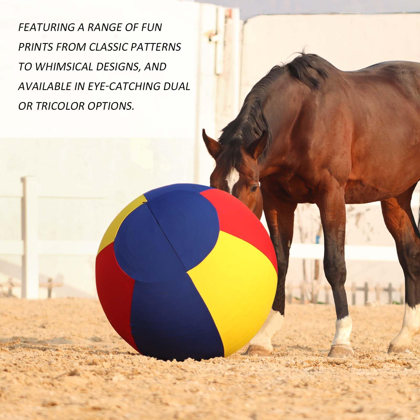 Harrison Howard Howdy Bally Horse Playball Covers Mega Ball Cover For Equine Use Exclusive Fun Patterns Protective Blaze 25'' Vi