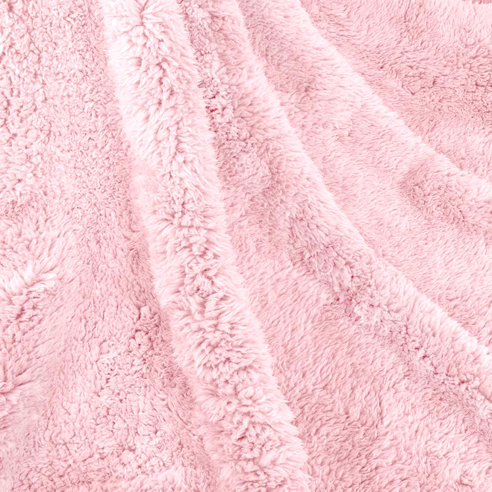 Petami Fluffy Waterproof Dog Blanket For Bed Large Dogs, Soft Warm Pet Sherpa Throw Pee Proof Couch Cover, Reversible Cat Blanket Sofa Crate Kennel Protector, Washable Mat (Pink Blush, 60X80)