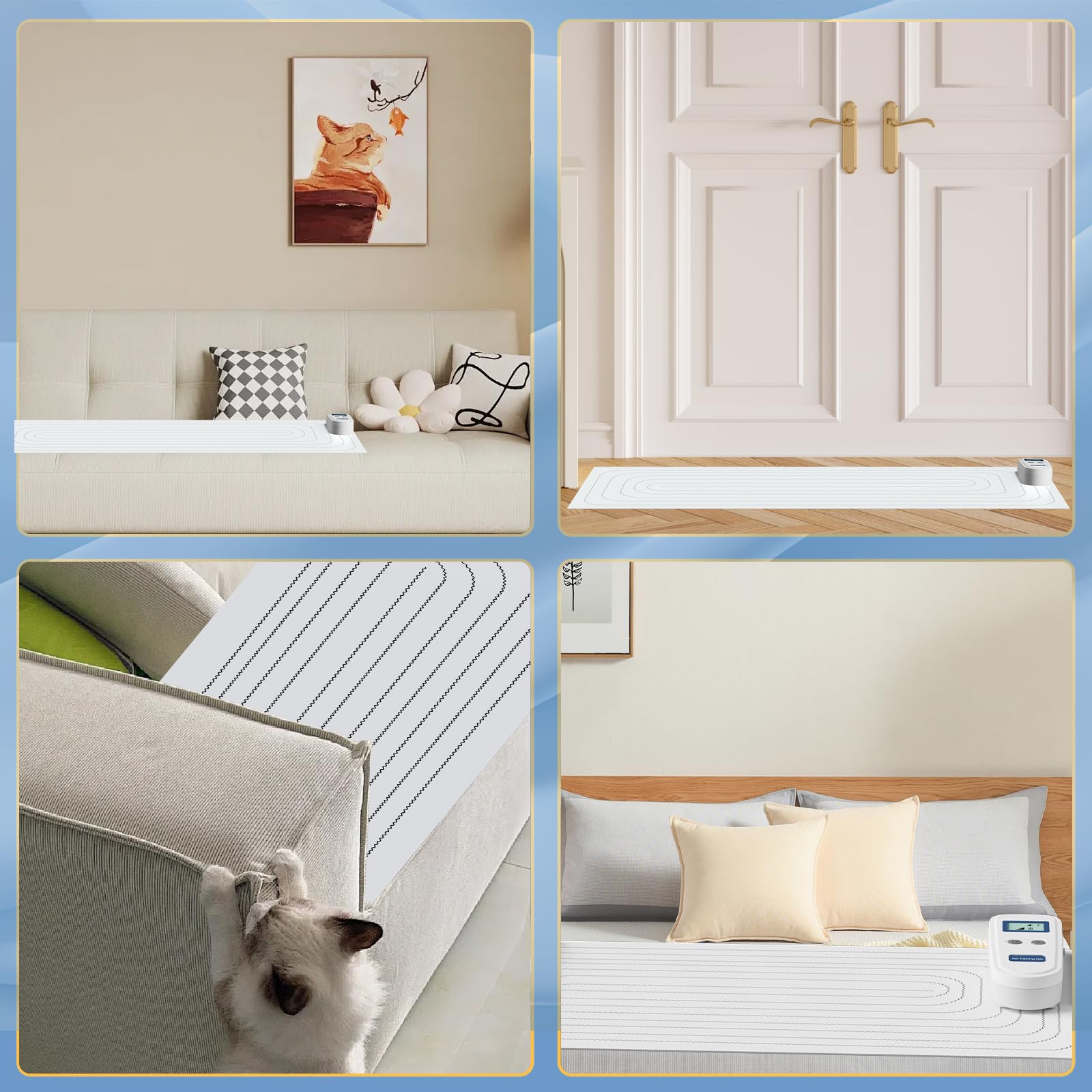 Redmogo Scat Mat Electric Indoor Pet Training Mat Suitable For Dogs And Cats Repellent Can Keep Pets Away, Rechargeable Shock-Ab