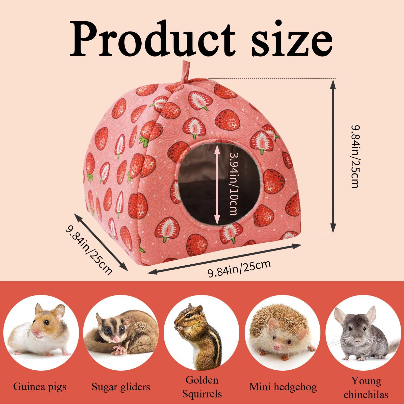 Jspyfits Guinea Pig Hideout Bed Rabbit House Cave Accessories Cozy Hide-Out Guinea Pig Bed Washable Cage For Small Pet Hamster F