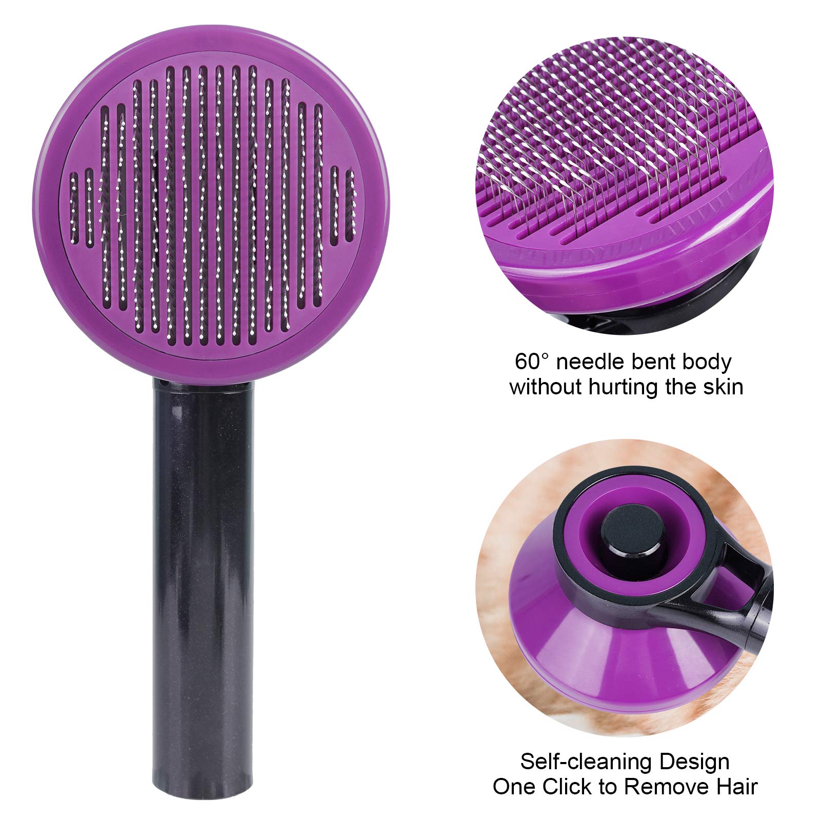 Npet Dog Brush, Self Cleaning Slicker Brush For Cats And Dogs, Gently Removes Loose Undercoat, Mats Tangled Hairs Dog Grooming Kit