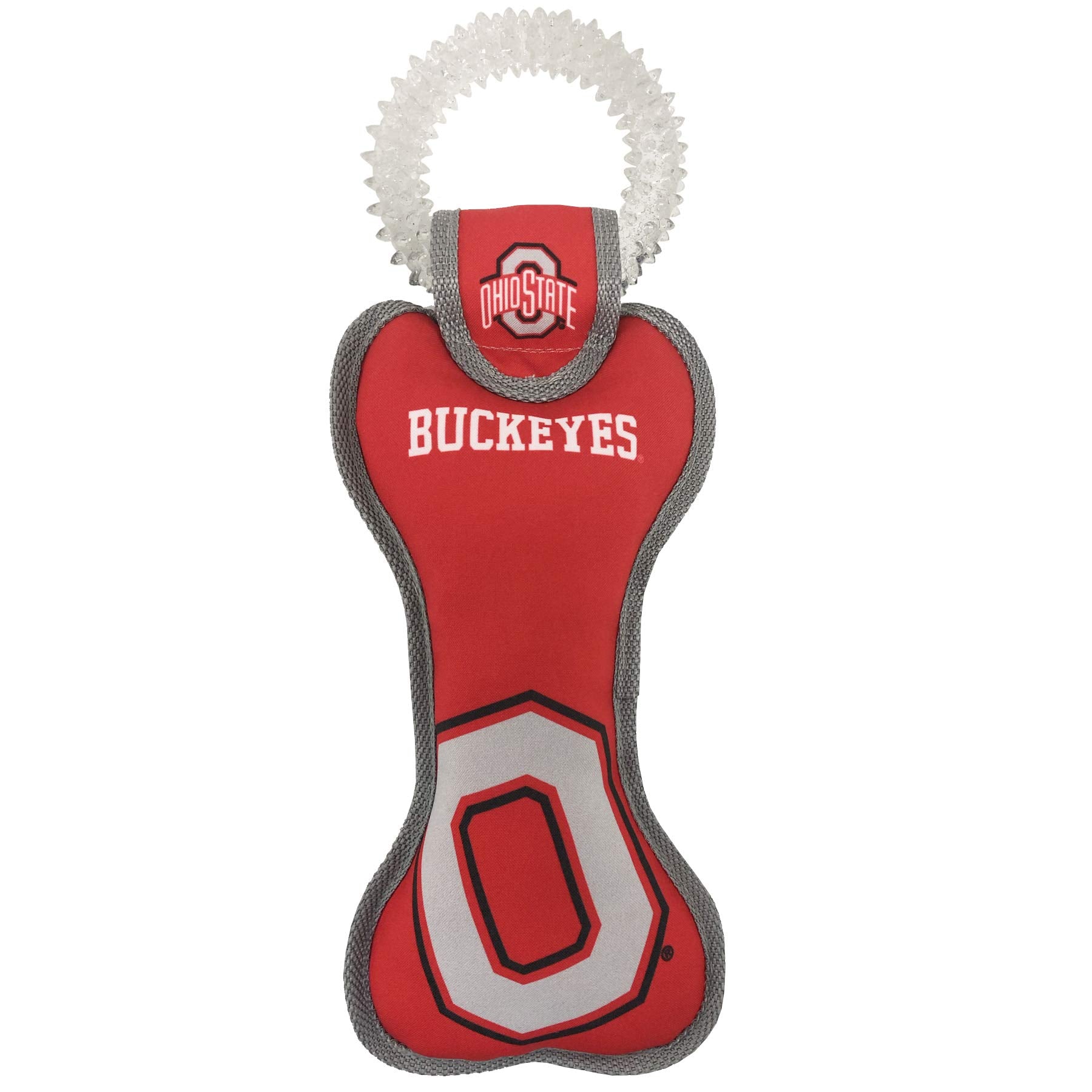 Pets First Ncaa Ohio State Buckeyes Dental Dog Tug Toy With Squeaker. Tough Pet Toy For Healthy Fun, Teething & Cleaning Pets Te