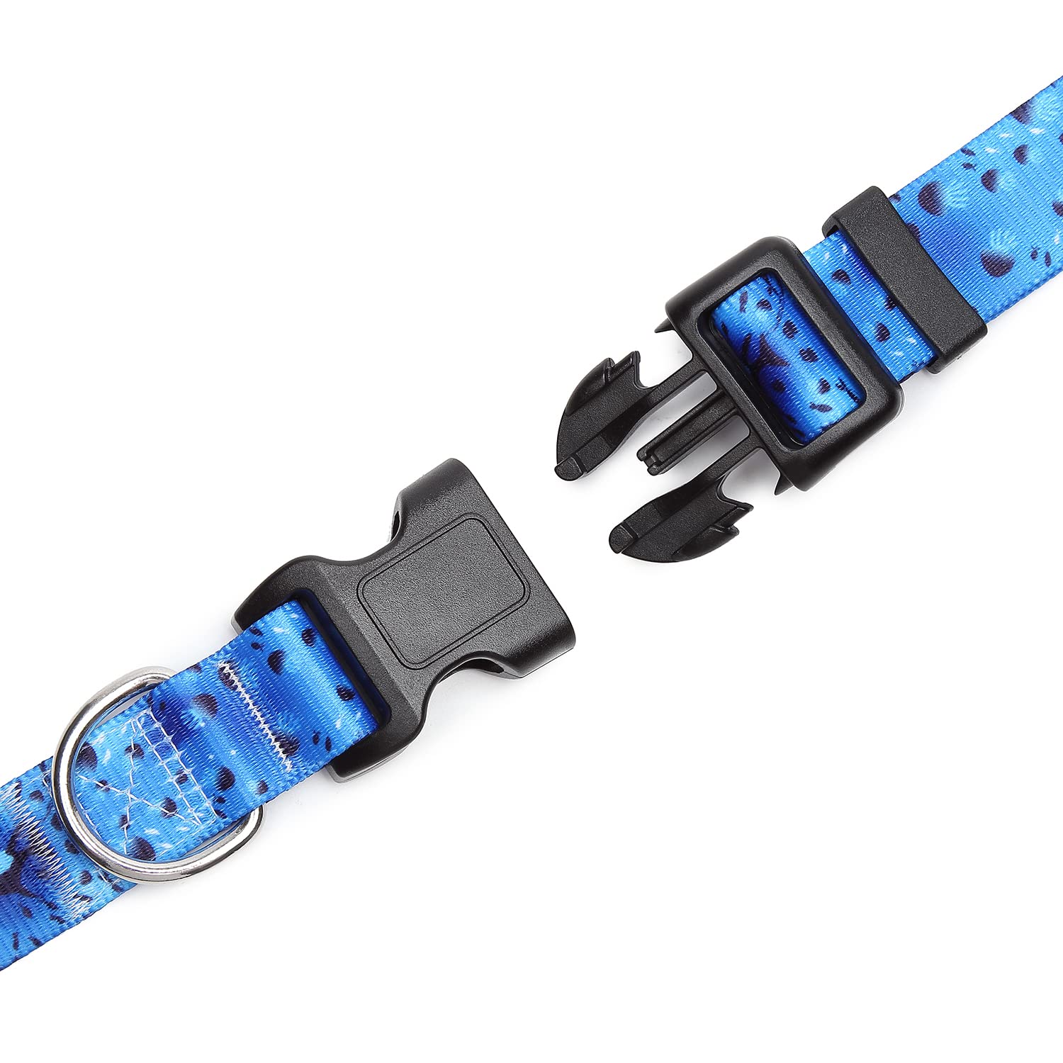Suredoo Adjustable Dog Collar With Patterns, Ultra Comfy Soft Nylon Breathable Pet Collar For Small Medium Large Dogs (L, Blue Ocean)