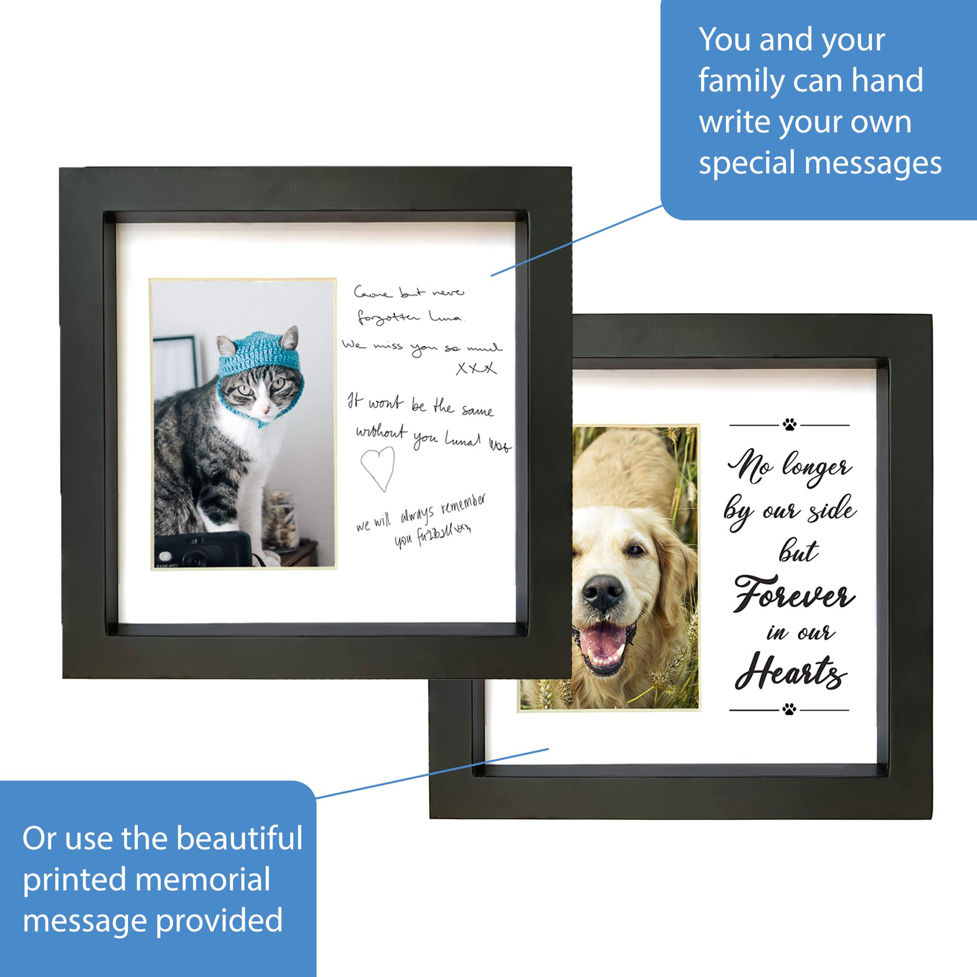 Pawceptive Dog Memorial Picture Frame With 5 Display Options- Dog Collar Memorial Frame Gift - Cat Or Dog Pet Loss Gift For A Grieving Friend - Pet Remembrance Gift And Sympathy Photo Keepsake