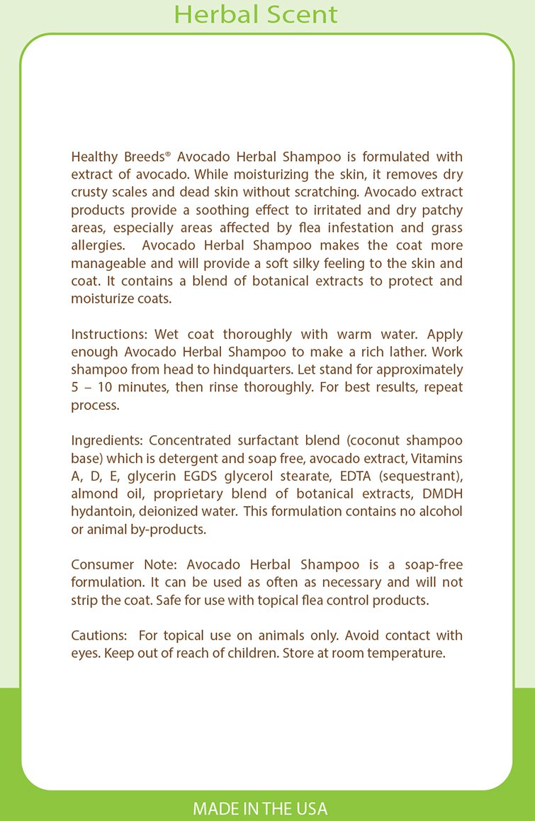 Healthy Breeds French Bulldog Avocado Herbal Dog Shampoo 16 Oz