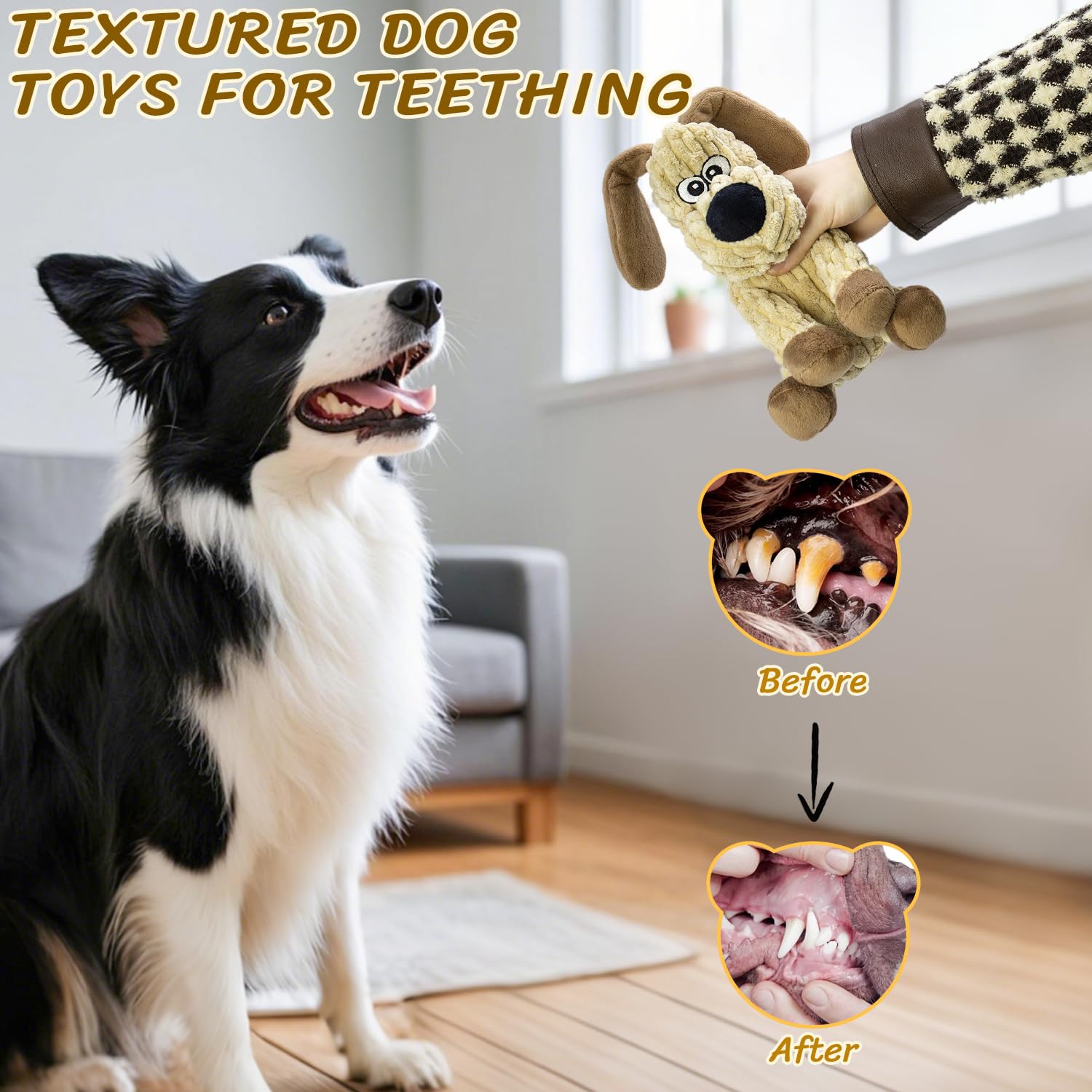 Meetyooo 3Pack Squeaky Stuffed Dog Toys- Indoor&Outdoor Playing Toys For Large To Small, Durable Plush Toys To Keep Them Busy- A