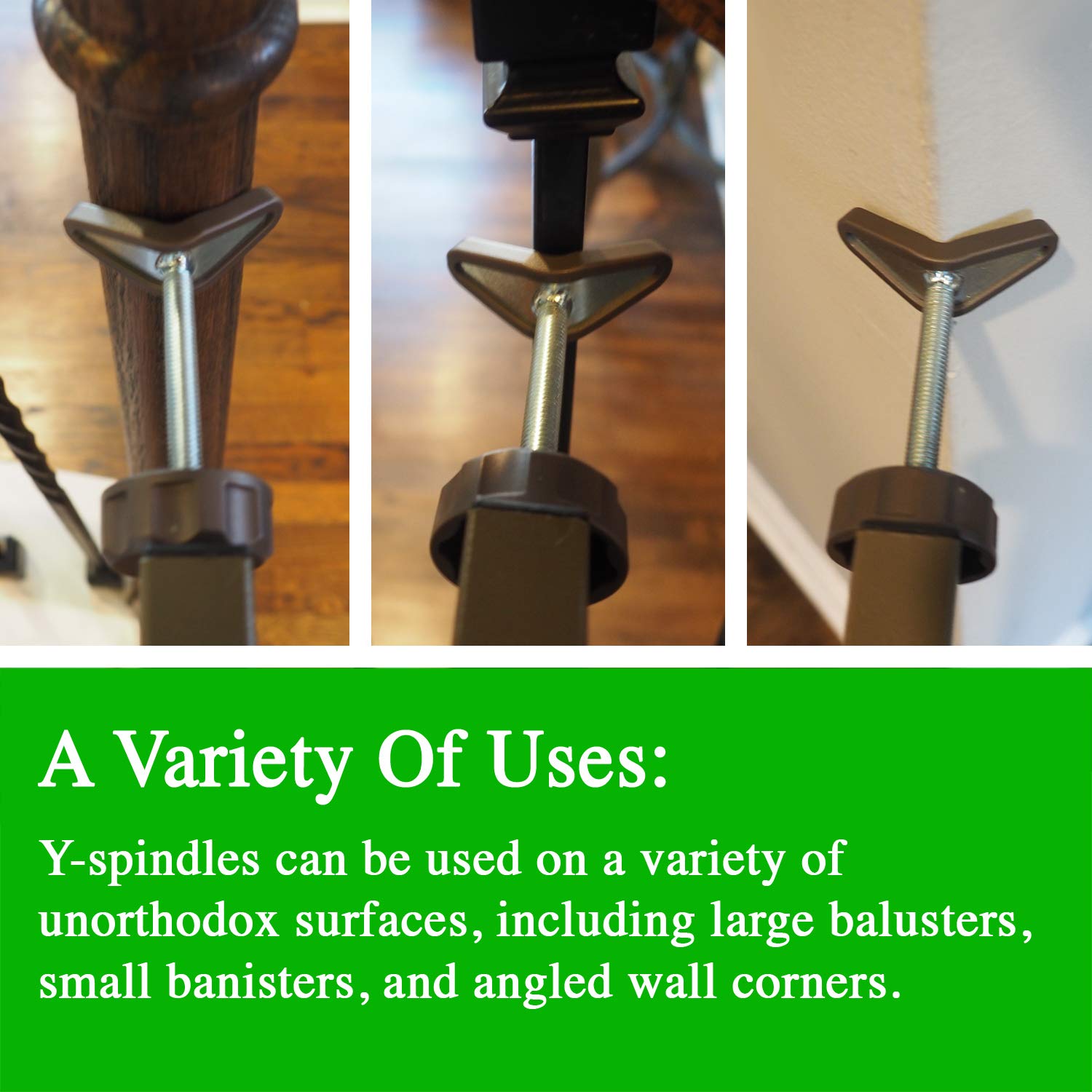 Baby Gate Guru Extra Long M8 (8Mm) Stair Banister Adapter Y-Spindle Rods 2 Pack For Pressure Mounted Baby And Pet Safety Gates (8Mm, Bronze)