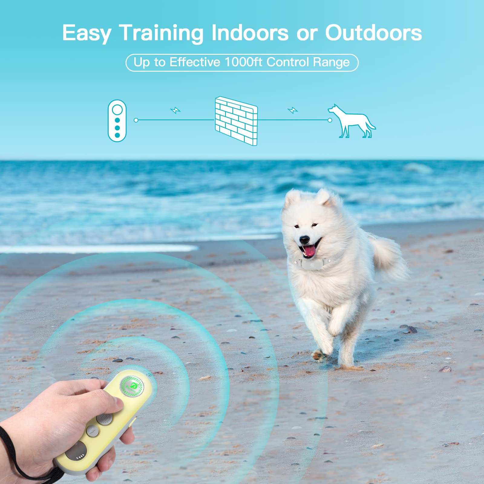 Bousnic Dog Shock Collar With Remote - For Dog 10-120Lbs 1000Ft Waterproof Rechargeable E Dog Training Collar For Small Medium L