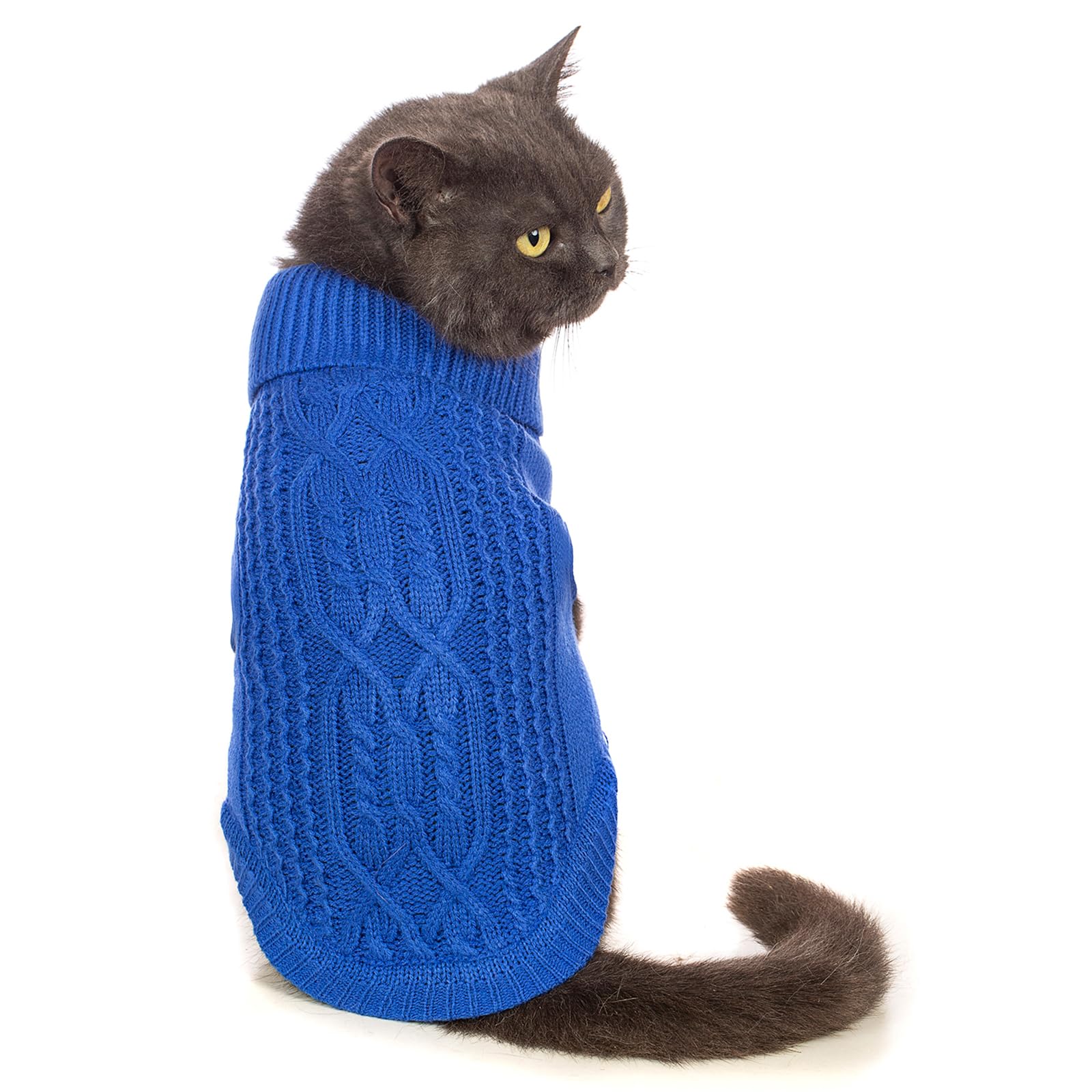 Jnancun Cat Sweater Keep Your Pets Cozy, 16 Color Turtleneck Knitted Sleeveless Dog Sweater, Winter Outfits For Cats & Small Dogs During Cold Seasons(Dark Blue, X-Small)
