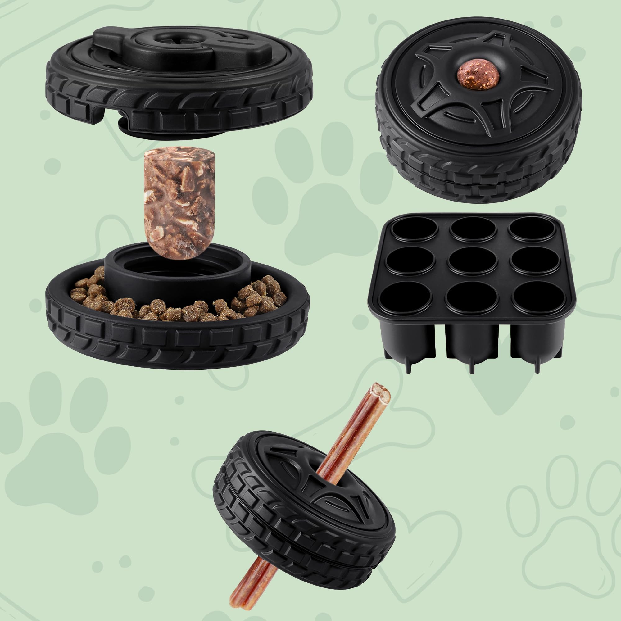 Petfroh 3-In-1 Dog Treat Toy For Aggressive Chewer, Natural Rubber Dog Puzzle, Bully Stick Holder, Frozen Treat Dispensing Toy F