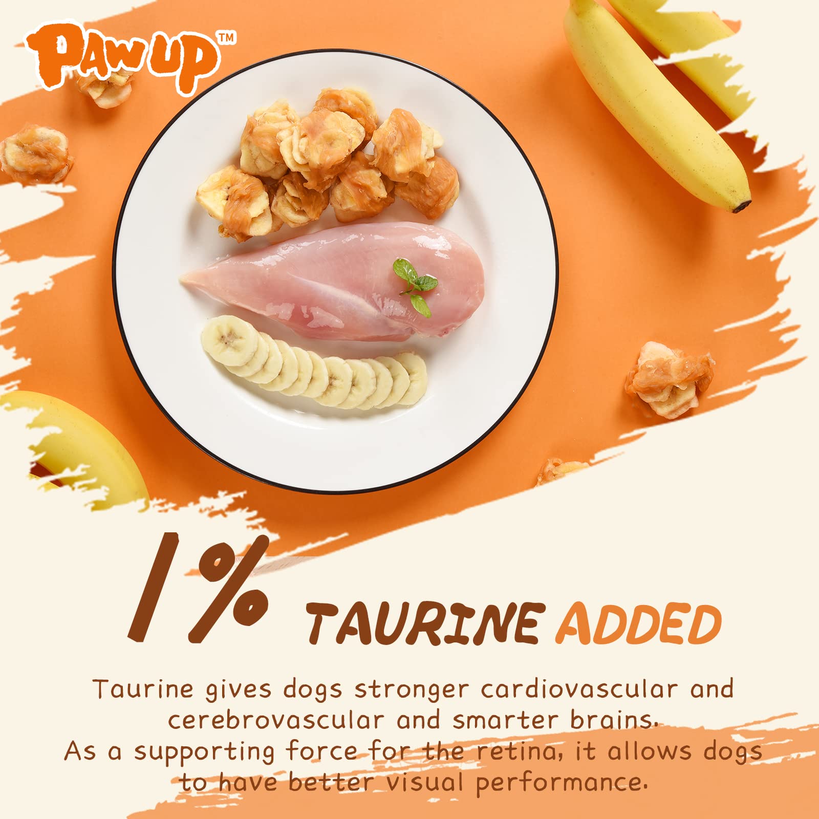 PAWUP Dog Treats Chicken Wrapped Banana Slices, Rawhide & Gluten Free, 12.5 oz Chewy Training Treats for Small to Large Dogs
