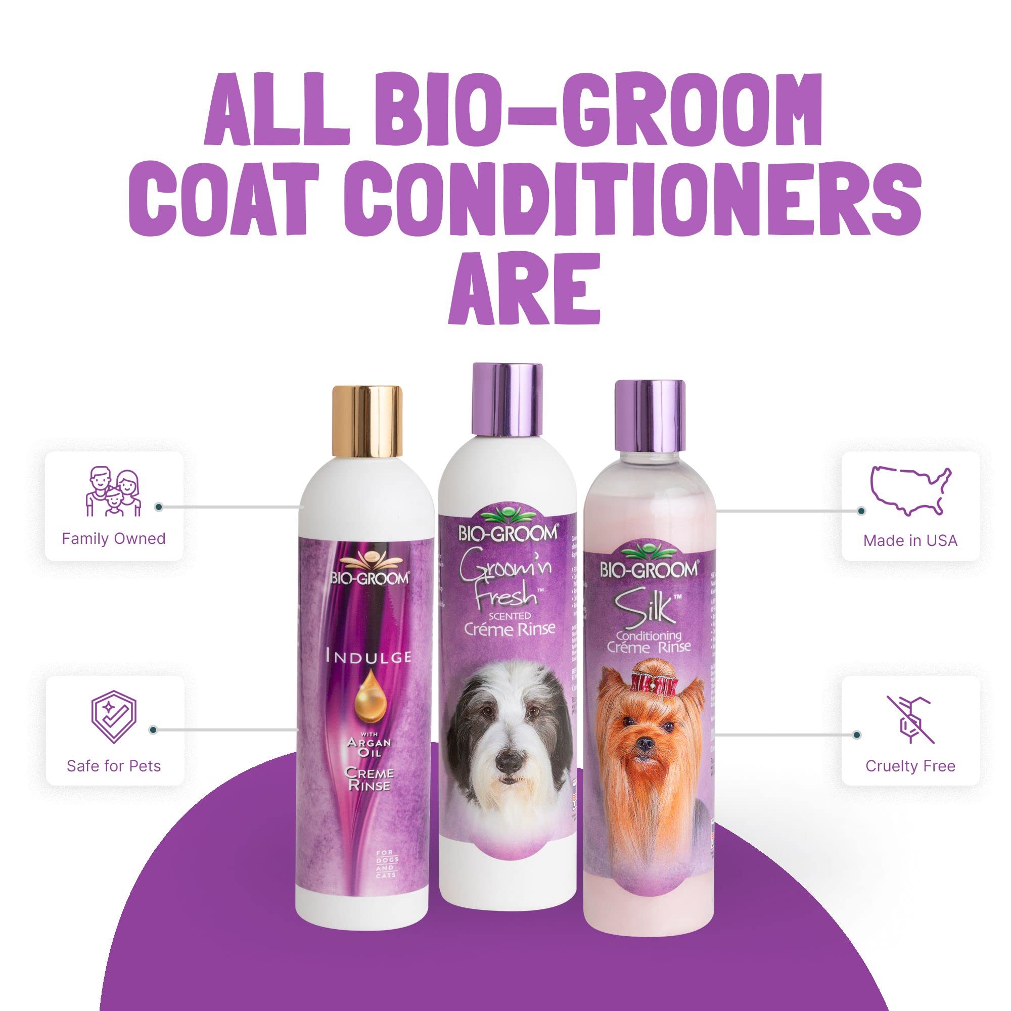 Bio-Groom Groom'N Fresh Dog Conditioner – Scented Dog Bathing Supplies, Puppy Wash, Cat & Dog Grooming Supplies For Sensitive Skin, Cruelty-Free, Made In Usa, Tearless Dog Products – 12 Fl Oz 1-Pack