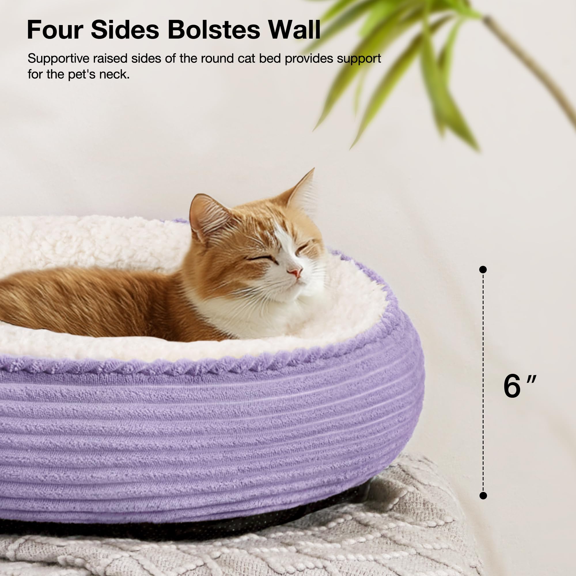 Love'S Cabin Round Donut Cat And Dog Cushion Bed, 20In Pet Bed For Cats Or Small Dogs, Anti-Slip & Water-Resistant Bottom, Soft
