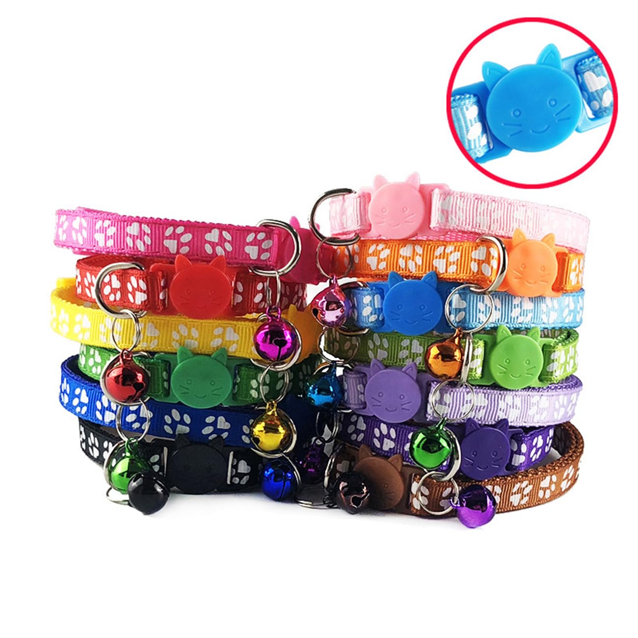 Orange Breakaway Kitten Collar With Bells, 2 Pack Break Away Cat Collar With Bells, Cat Collar For Girl Cats Boy Kitty