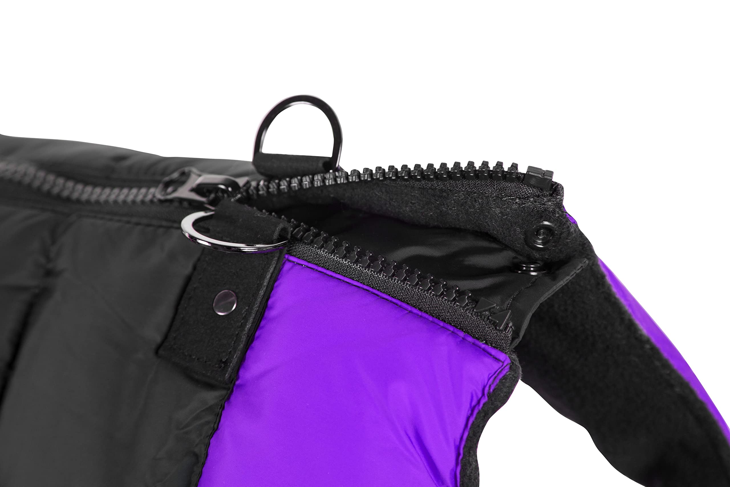 Gooby Padded Vest Dog Jacket - Purple, Medium - Warm Zip Up Dog Vest Fleece Jacket With Dual D Ring Leash - Winter Water Resistant Small Dog Sweater - Dog Clothes For Small Dogs Boy And Medium Dogs