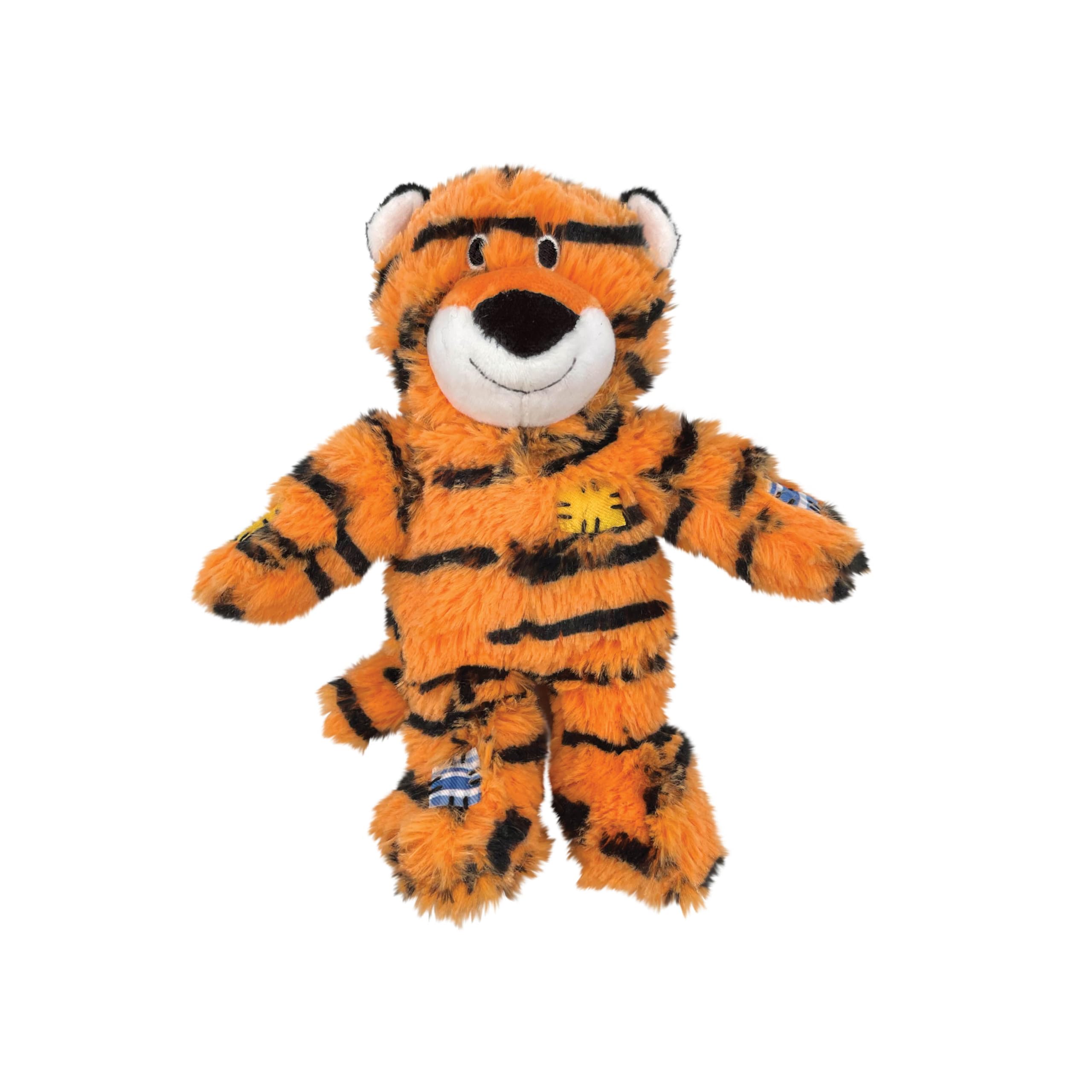 KONG Wild Knots Tiger Dog Toy - Durable Knotted Ropes Inside, Minimal Stuffing for Less Mess - Soft & Strong Chew Toy for Dogs (
