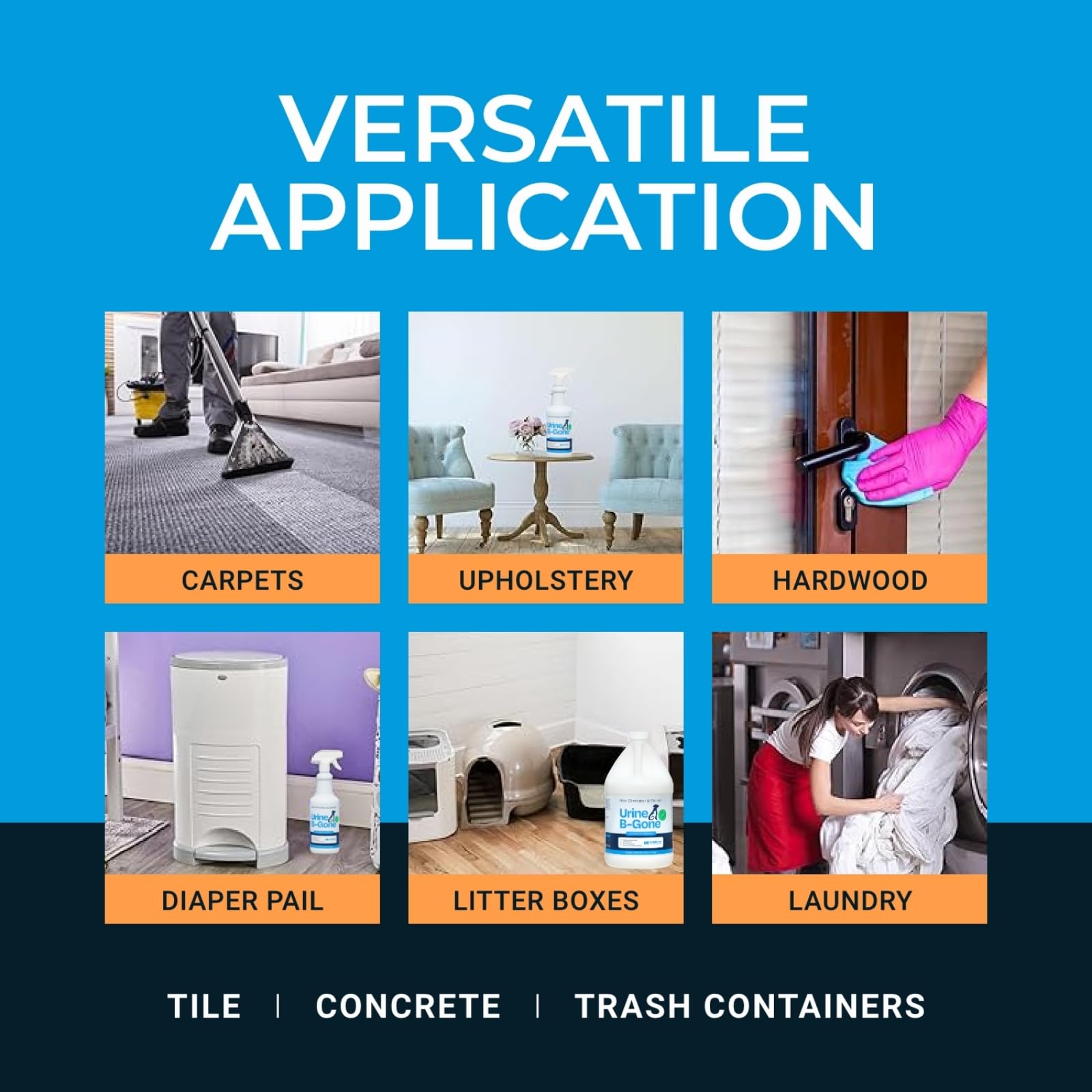 KINZUA ENVIRONMENTAL Urine B-Gone Enzyme Odor Eliminator, 1 Gallon, Citrus Scent, Effective for Pets & Laundry