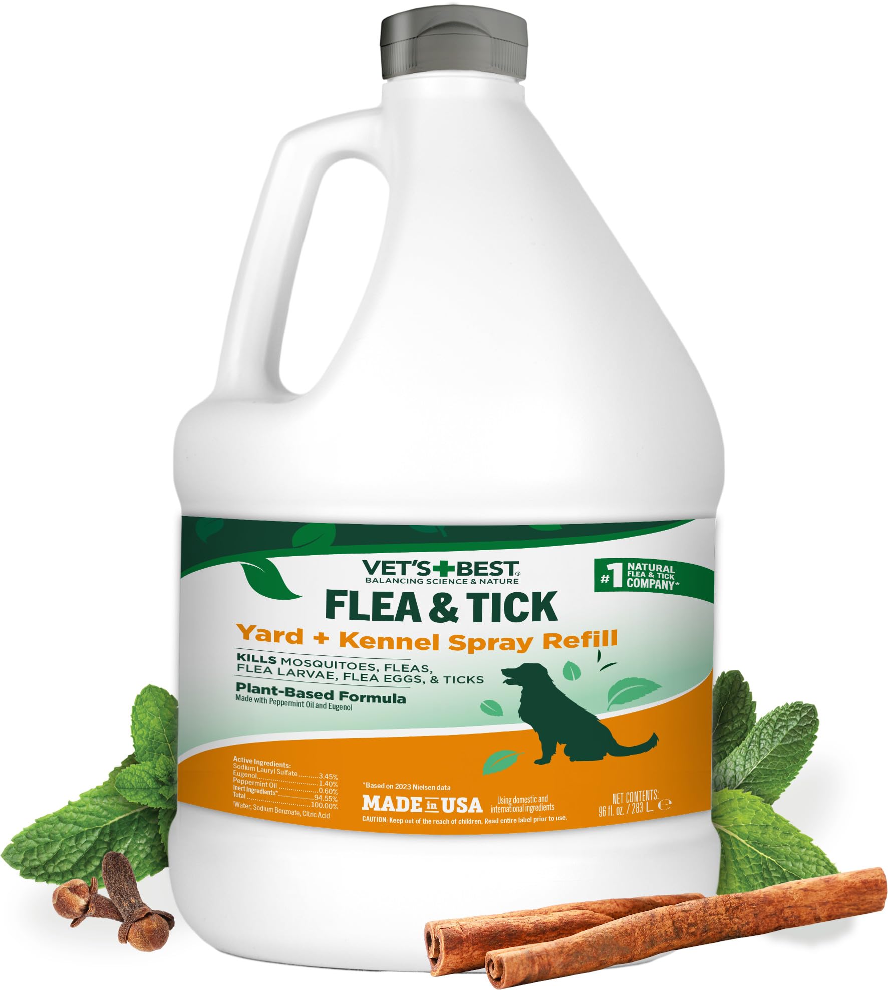 Vets Best Flea and Tick Yard and Kennel Spray - Natural Yard Treatment for Fleas, Ticks and Mosquitoes - Plant and Pet Safe Outd