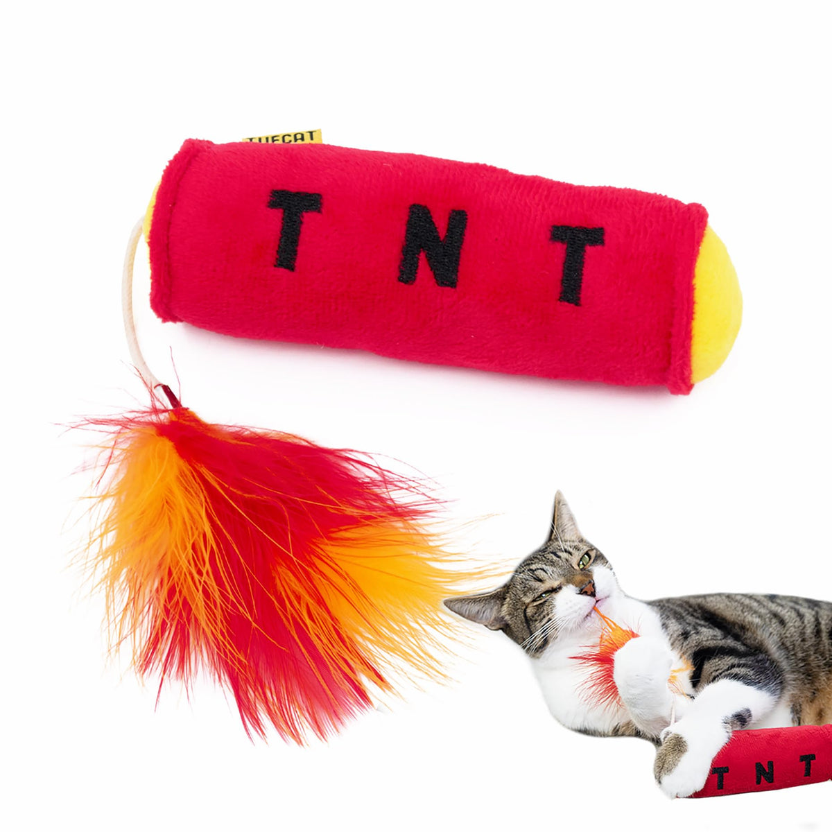 Cat Toys Tnt, Cat Toys For Indoor Cats, Kitten Toys, Catnip Toys For Cats Of All Breeds With Dangle Feathers And Jingle Sound - 