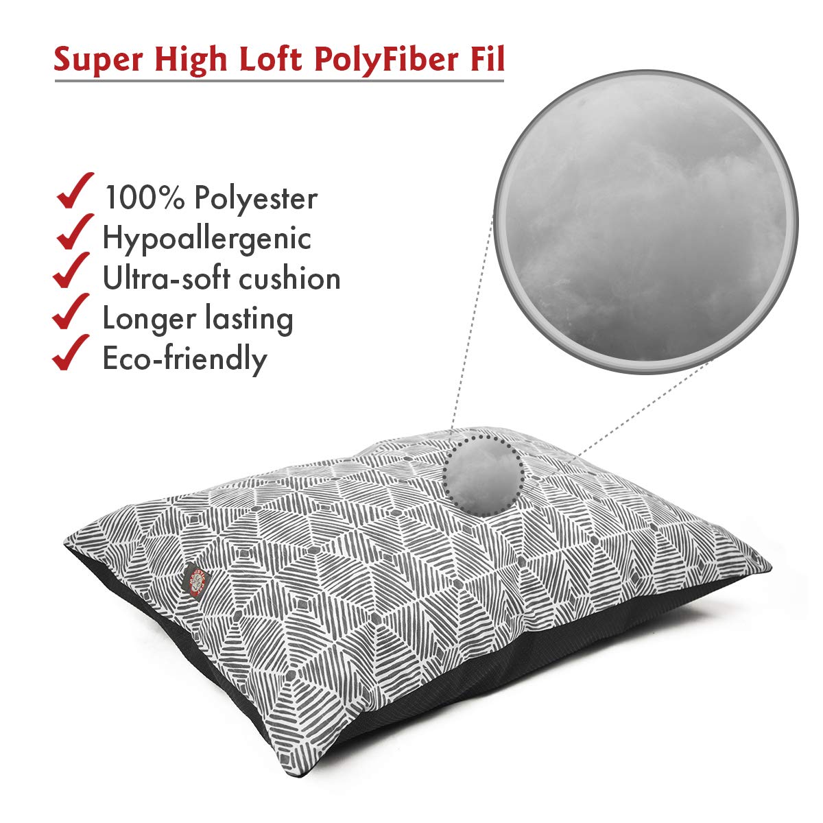 Majestic Pet Large Dog Bed - Washable Super Comfy Non-Slip Crate Bed - Dog Kennel Sleeping Mat - 46 x 35 Inch - Charlie Gray
