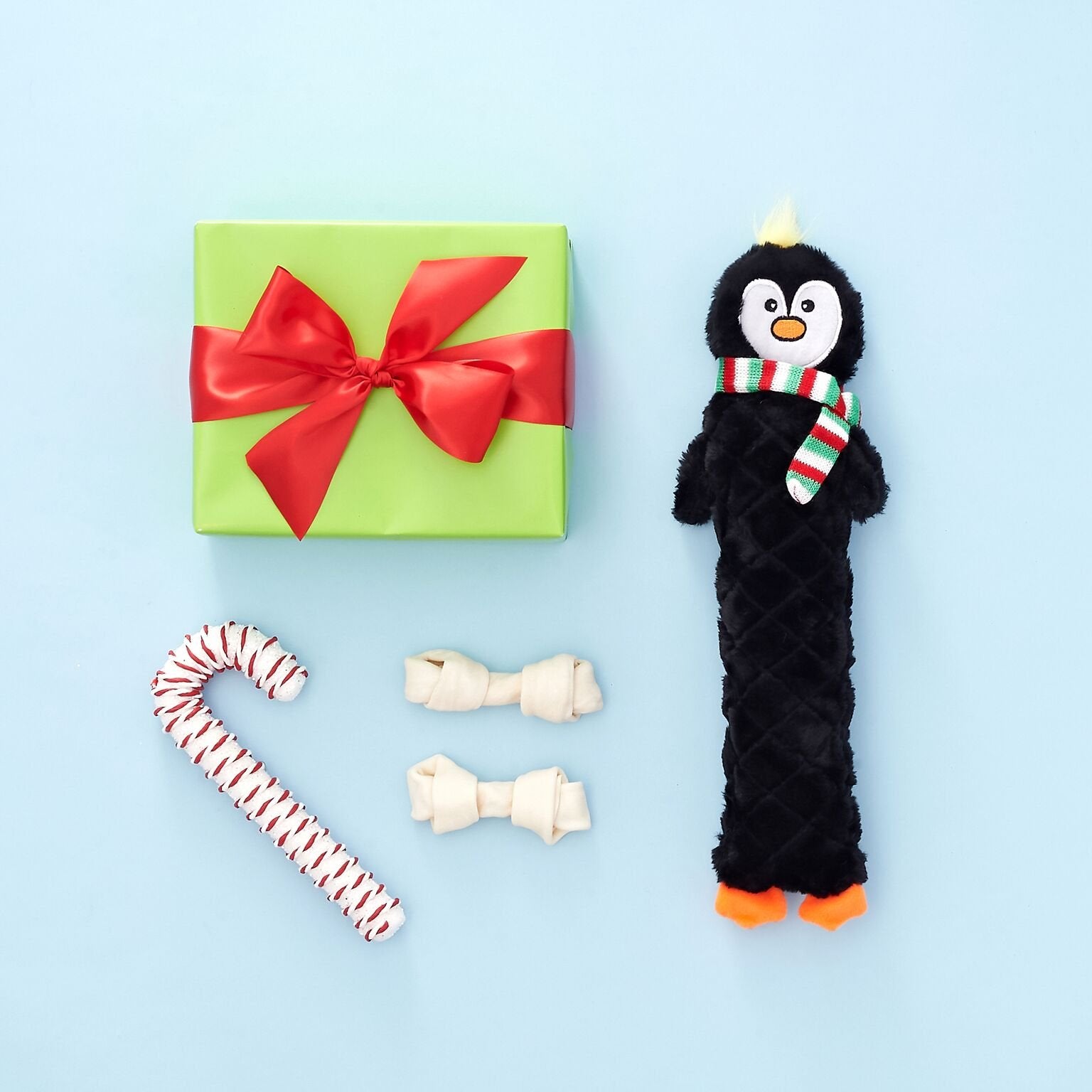 Zippypaws Jigglerz Christmas Dog Toy - Plush Squeaky Holiday Dog Gifts For Small & Medium Puppy Dogs, Durable Interactive Hide & Seek Stocking Stuffers For Pets - Penguin