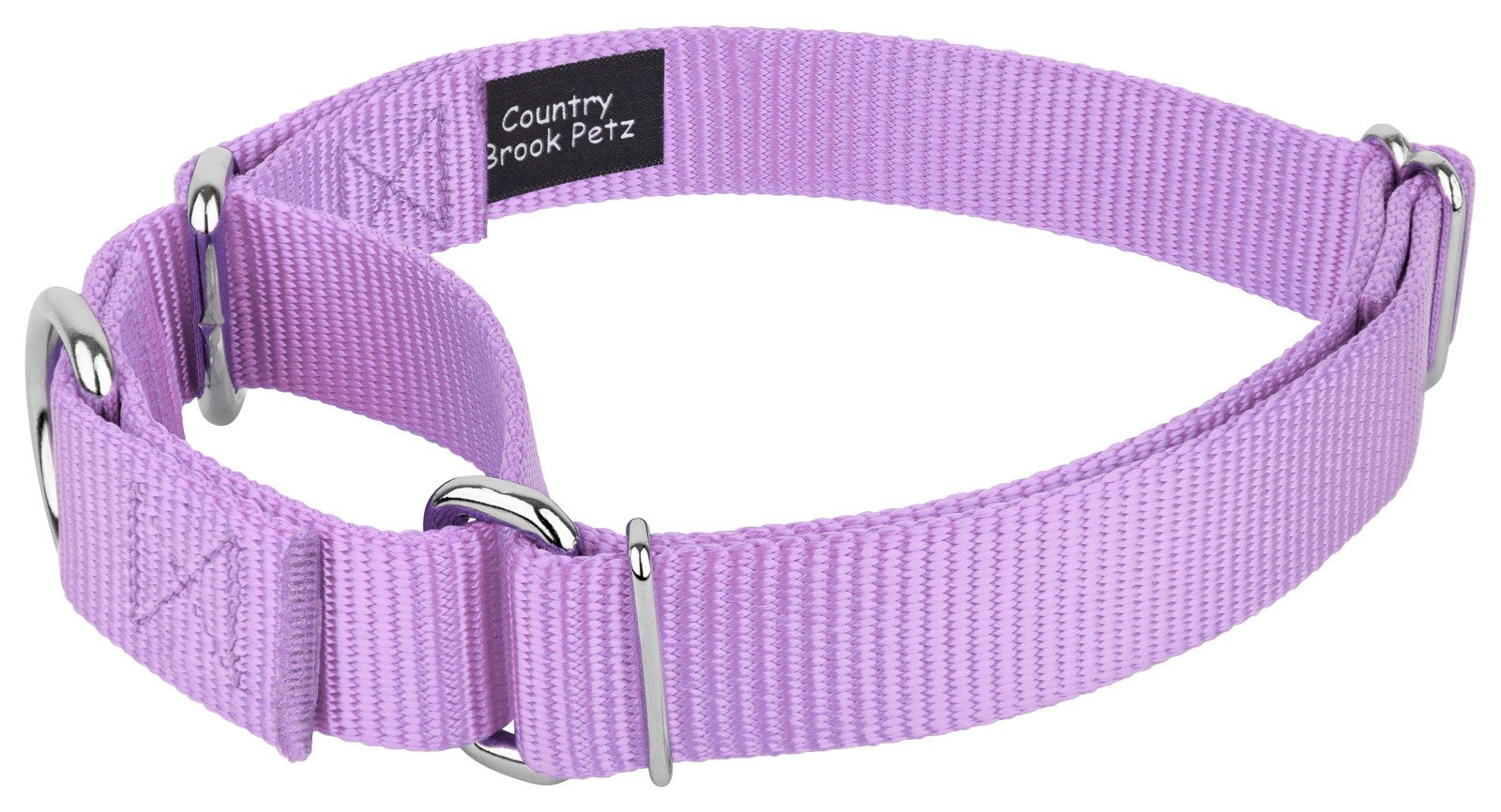 Country Brook Petz - Lavender Martingale Heavy Duty Nylon Dog Collar - 21 Vibrant Color Options (3/8 Inch Width, Extra Small)