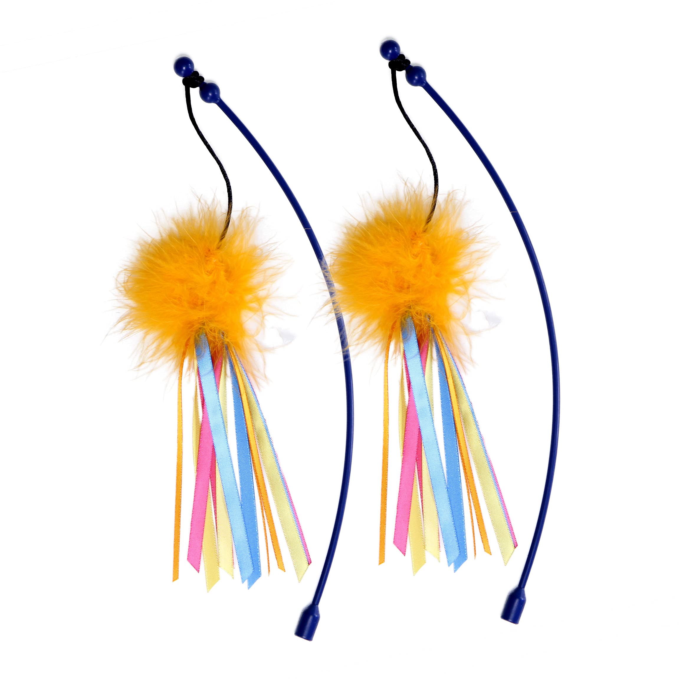 SmartyKat Scratch N Spin Replacement Wand Cat Toys - Multi Color, 2 Count