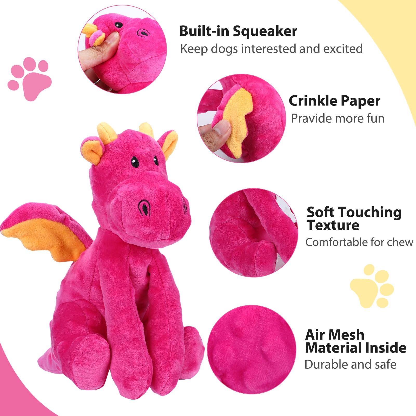Letsmeet Dog Toys For Large Plush Dog Chew Toy With Squeaker And Crinkle Paper, Interactive Puppy Toys To Reduce Boredom And Anx
