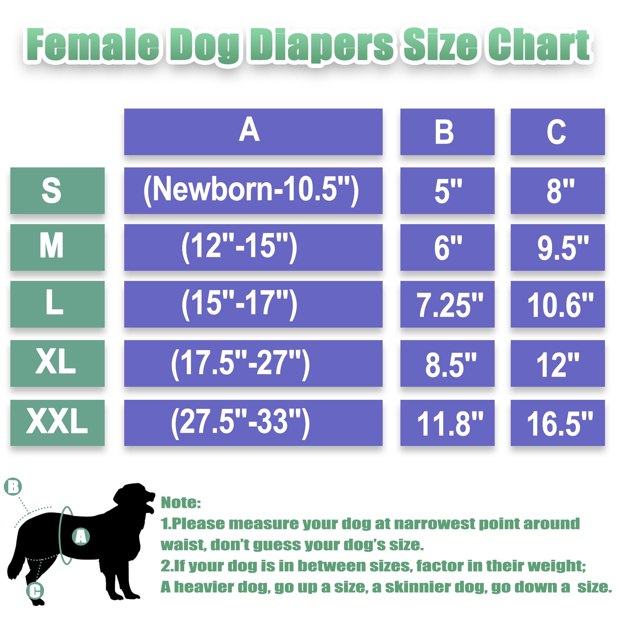 wegreeco Washable Female Dog Diapers Highly Absorbent Reusable Diapers for Dog in Heat Period, 3 Pack (Blue Jeans, Large)