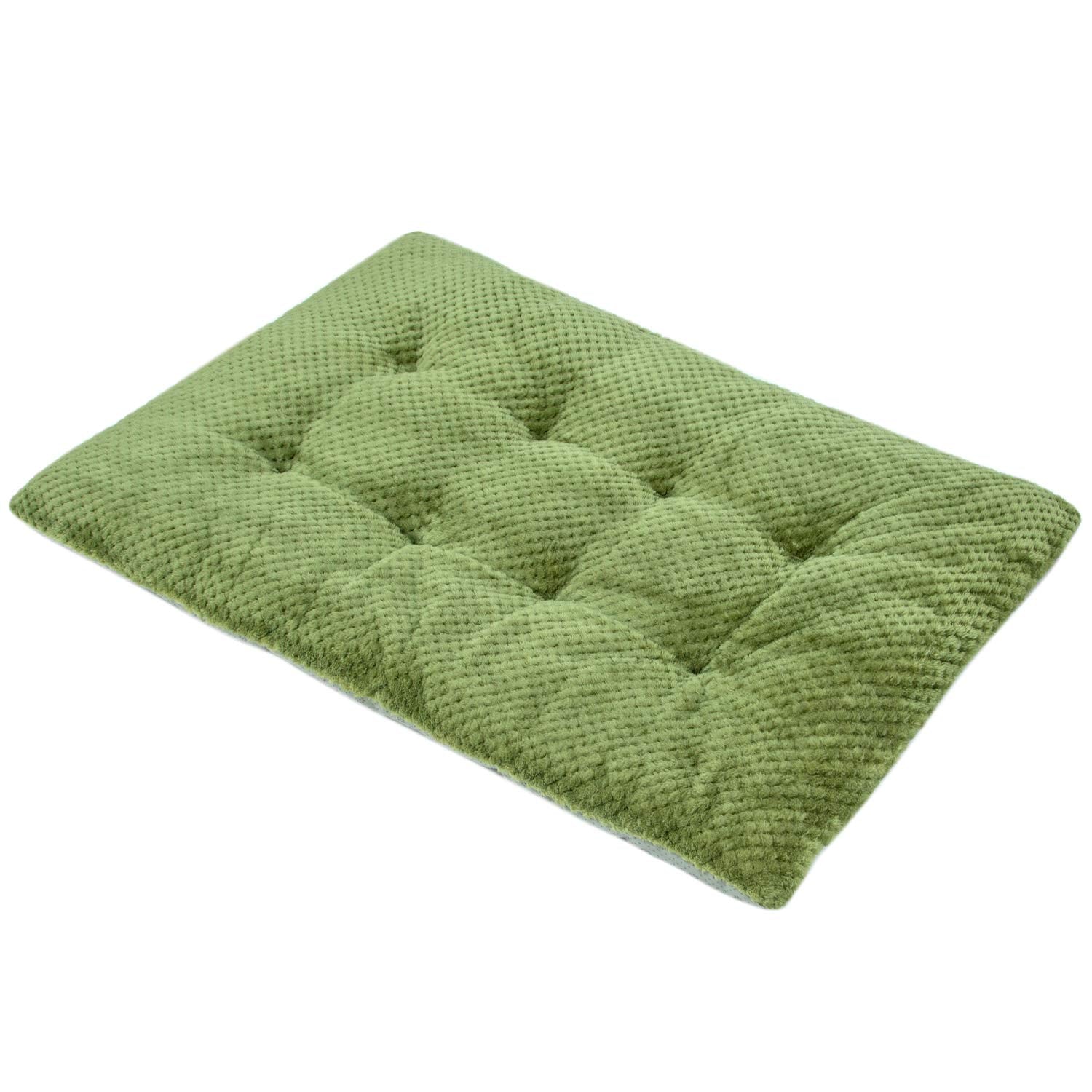 Wonder Miracle Fuzzy Deluxe Pet Beds, Super Plush Dog Or Cat Beds Ideal For Dog Crates, Machine Wash & Dryer Friendly (23' X 35', L-Olive Green)