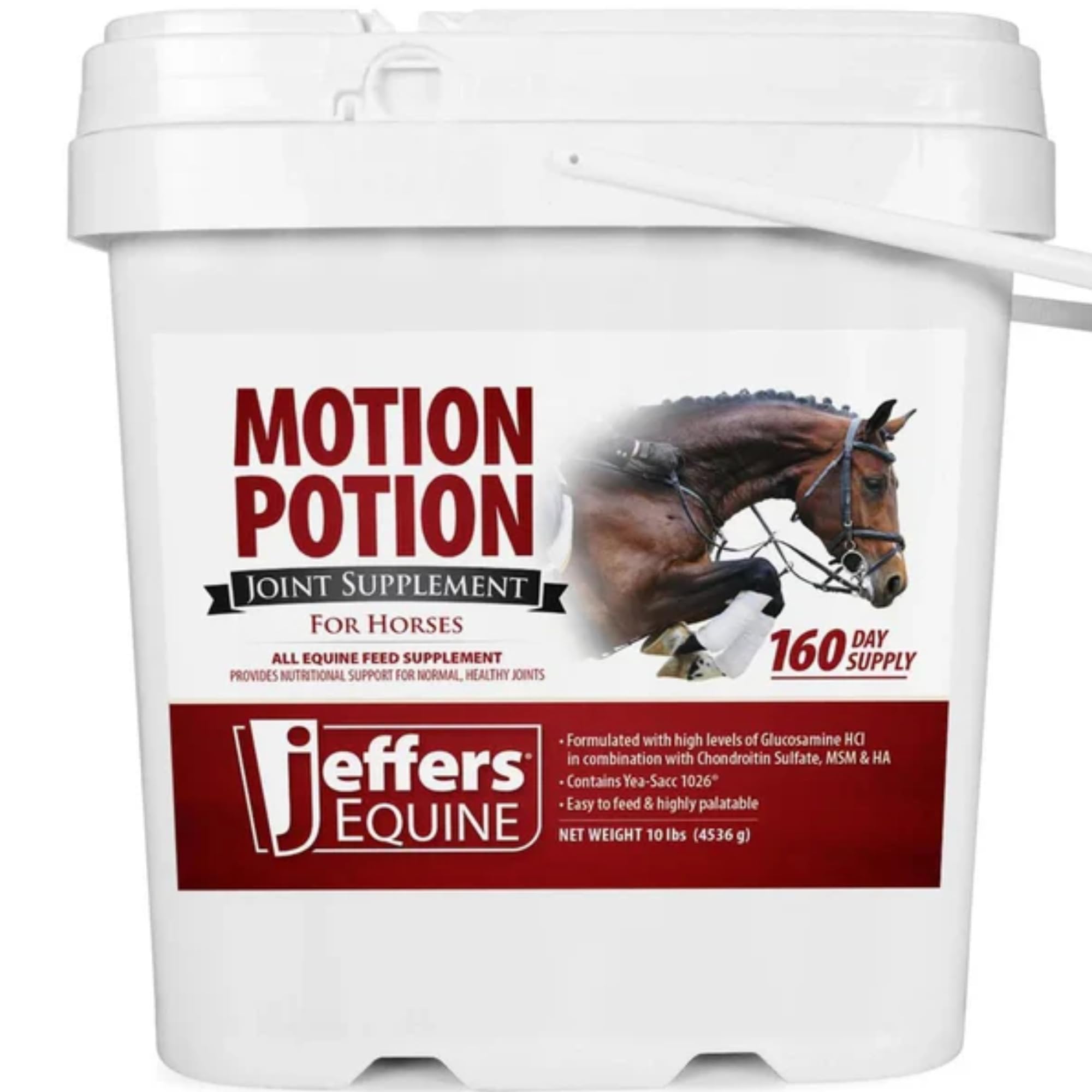 Jeffers Motion Potion Pellets Joint Supplement for Horses, 10 lb- Glucosamine, MSM, Chondroitin, Hyaluronic Acid, & Vitamins. Da