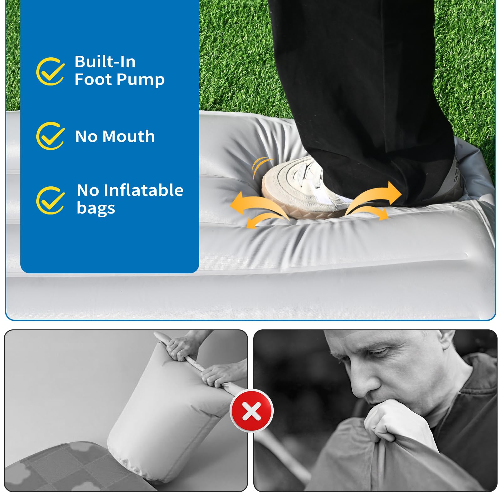 Abcpet Outdoor Inflatable Dog Bed For Small Dogs, Outdoor Travel Dogs Met With Removeable Cover, Inflated Dog Bed Waterproof Sum