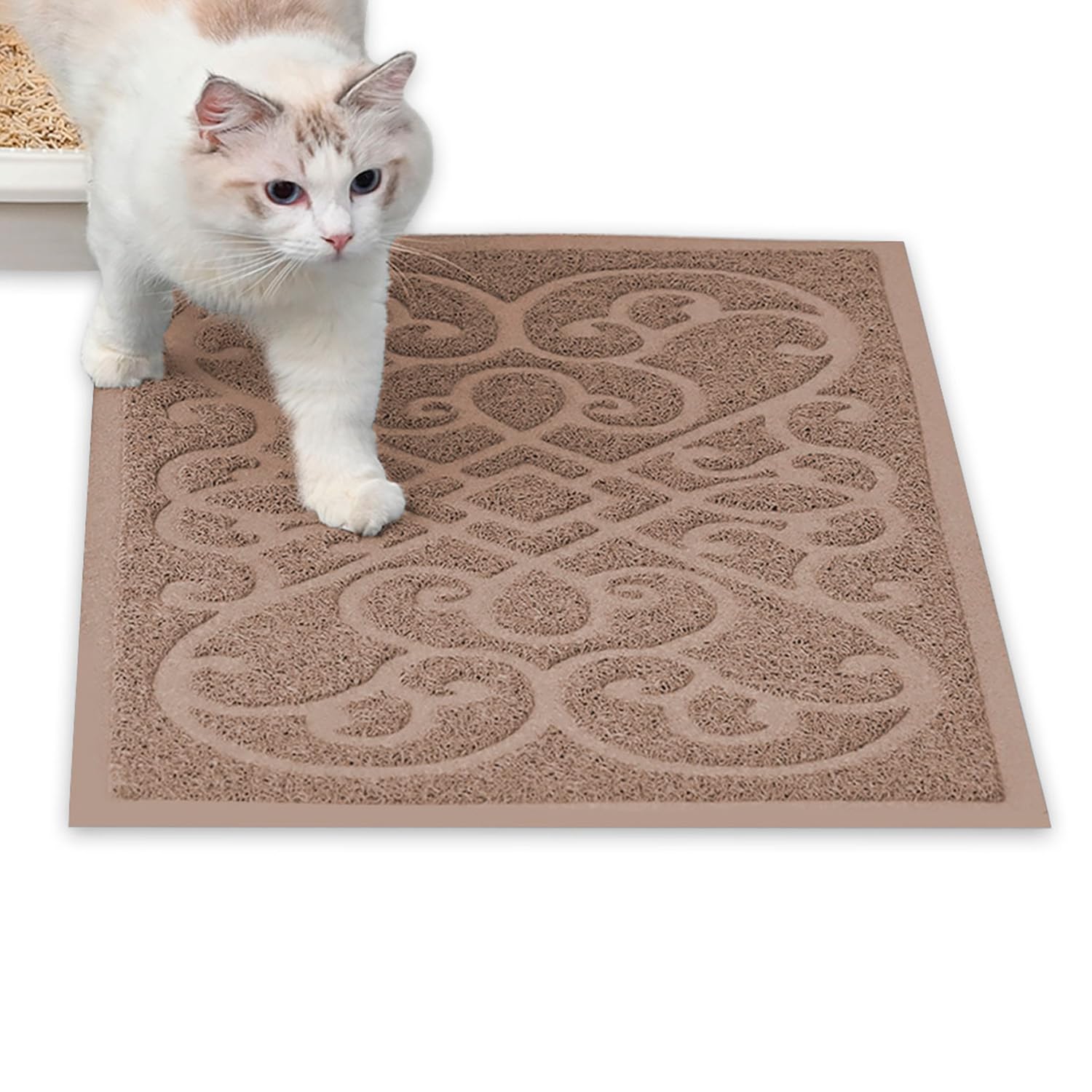 Petlike Cat Litter Mat, Thick Litter Trapping Mat, Durable Litter Box Mat Waterproof, Indoor Mat Washable Mats With Non-Slip Bac
