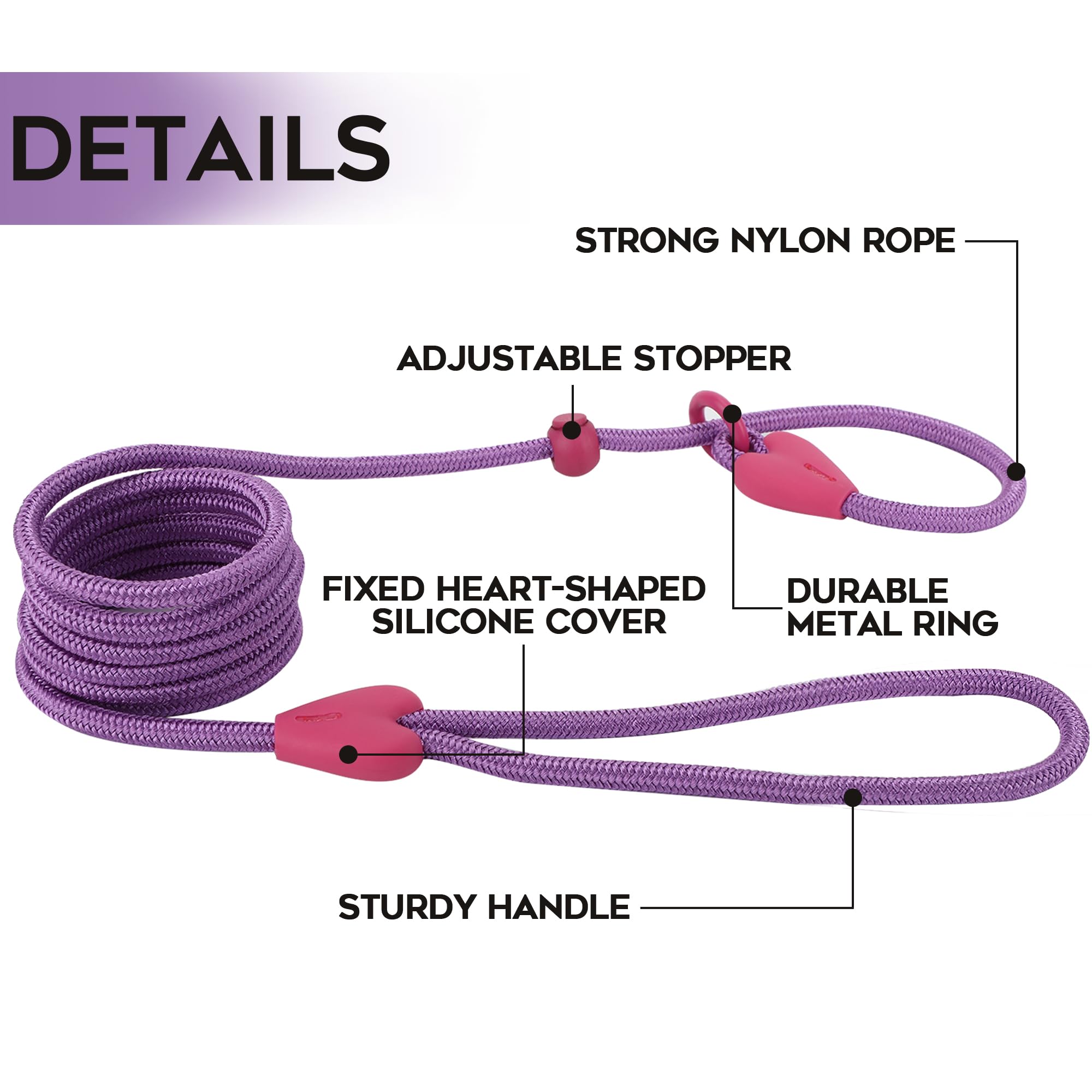 Dog Leashes for Small Medium Dogs Slip Leads for Dogs 6FT Slip Leash for Dogs Dog Lead with 6 Colors Strong Nylon Dog Training L