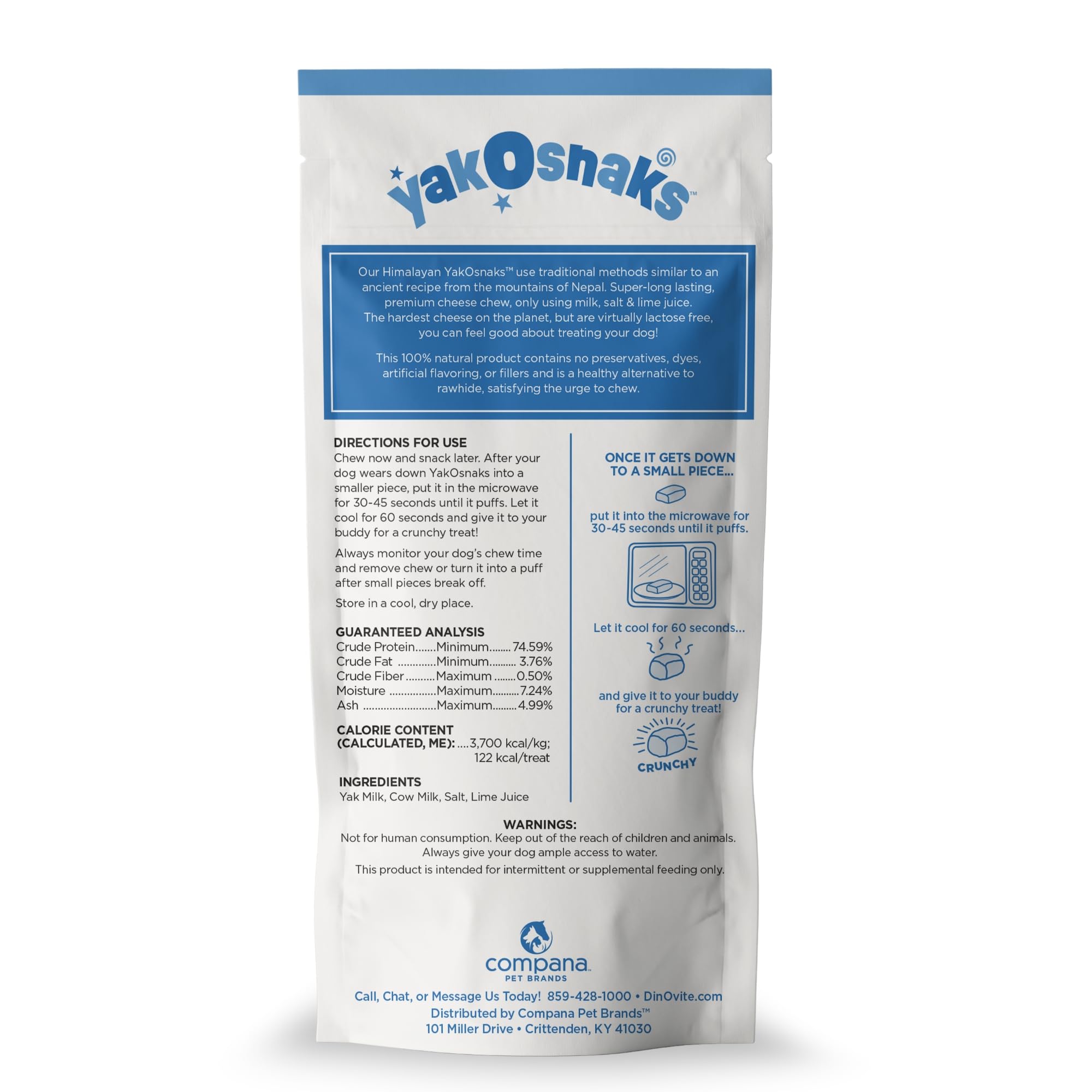 Dinovite YakoSnaks Himalayan Yak Cheese Himalayan Dog Chews, Long Lasting Yak Chews for Dogs, Low Odor Himalayan Dog Chews, Natu