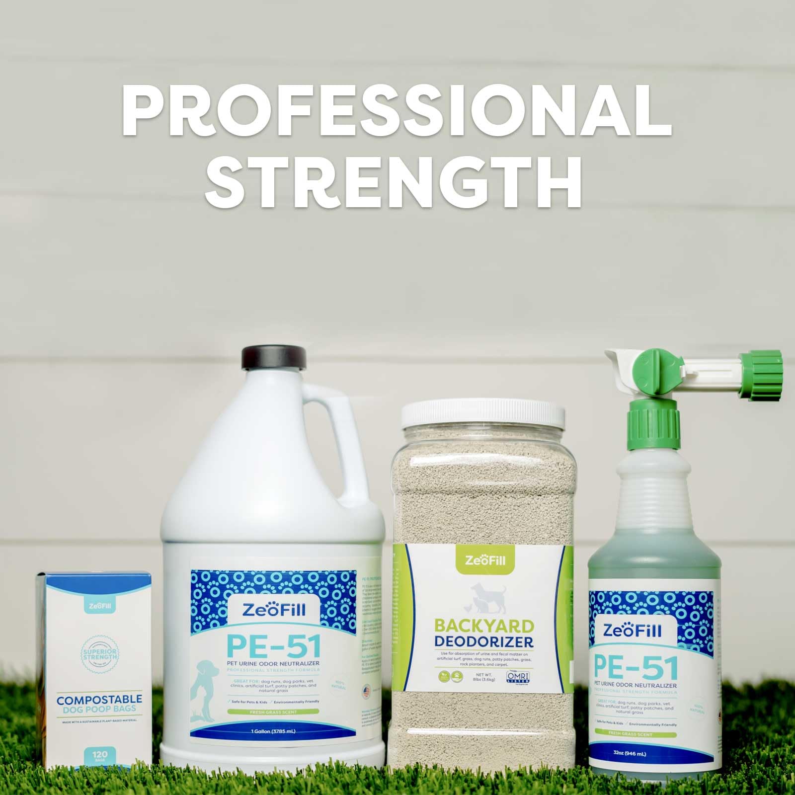 Zeofill Pe-51 Pet Odor Eliminator – Urine Odor Neutralizer With Max Flow Garden Hose Spray Nozzle | Pet, Turf & Yard Smell Remover | Cat & Dog Pee Deodorizer Spray | All Natural Enzymes | 32Oz Bottle