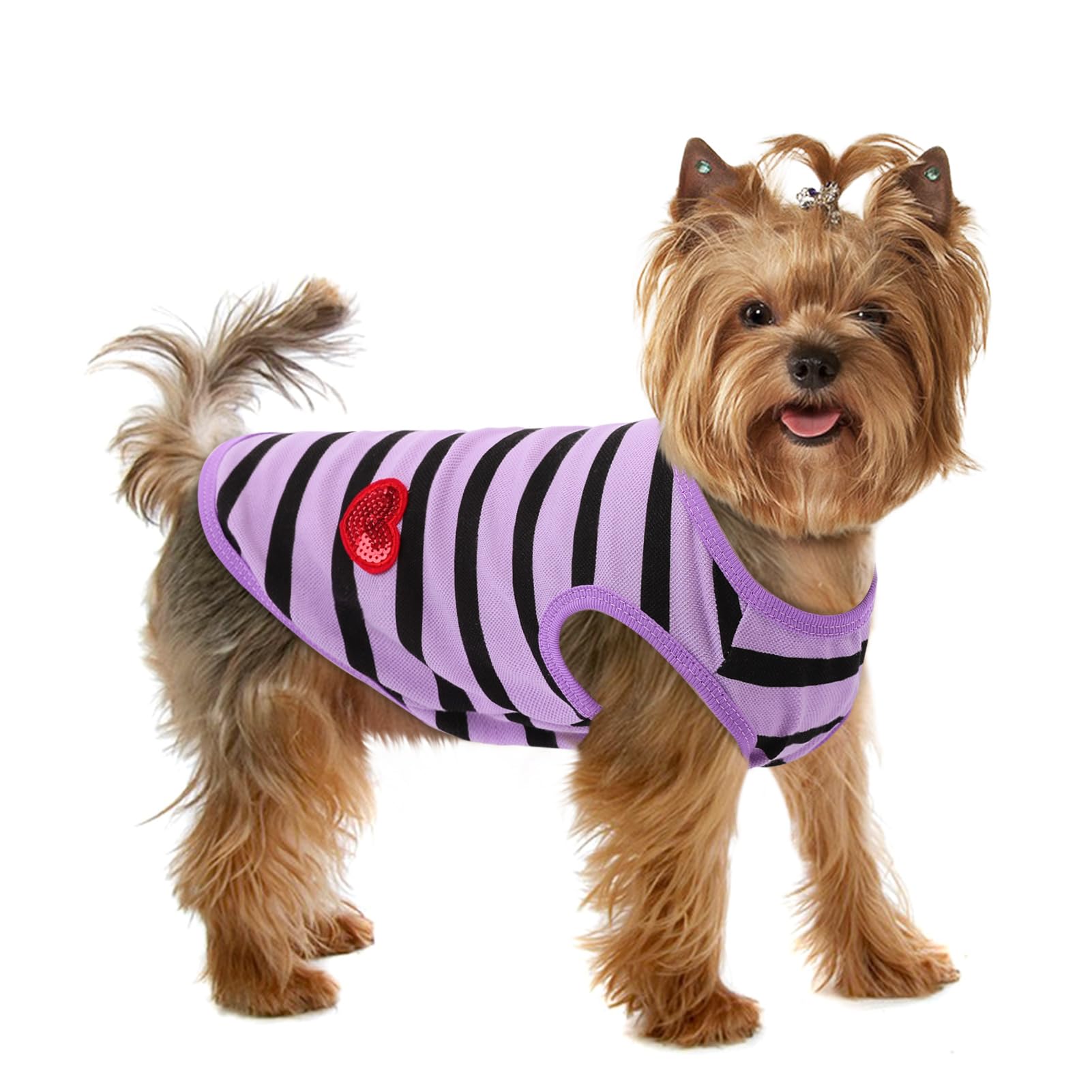 Preferhouse Dog Shirts For Small Dogs, Striped T-Shirts Pets Vest Pet Apparel Tee Shirts Dog Tank Top Spring Summer Suitable For