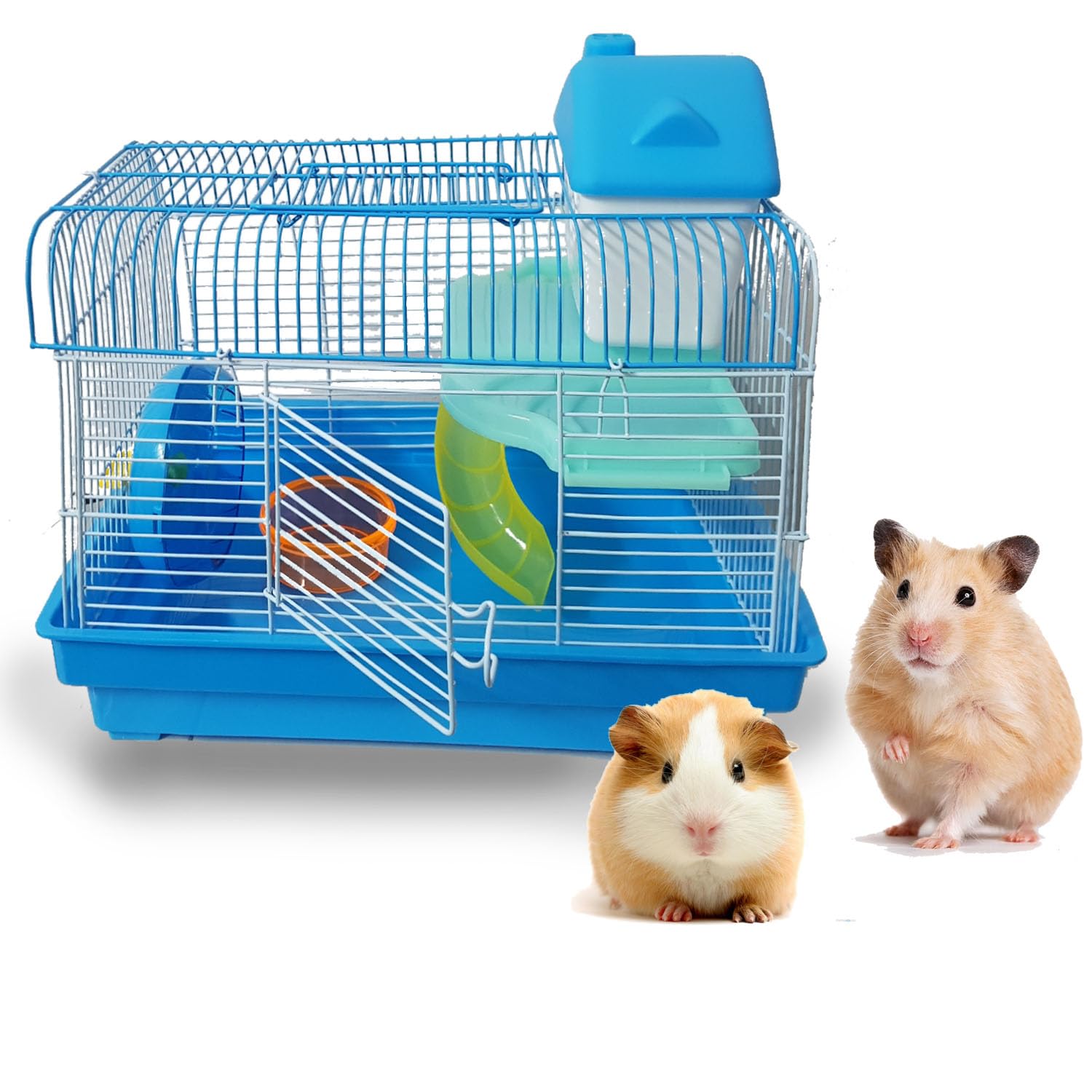 Jainsons Pet Products Hamster Cages, Hamster Habitat, 2-Tier Portable Travel Cage For Small Animals, Dwarf Hamster Travel Carrie